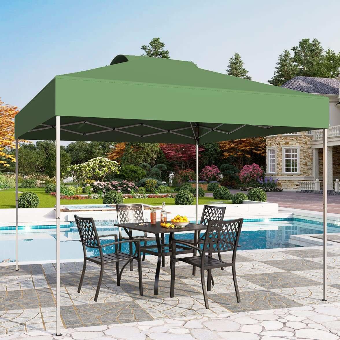 PHI VILLA Outdoor Pop up Canopy 10'x10' Tent Camping Sun Shelter-Series Party Tent, 100 Sq. Ft of Shade (Blue)