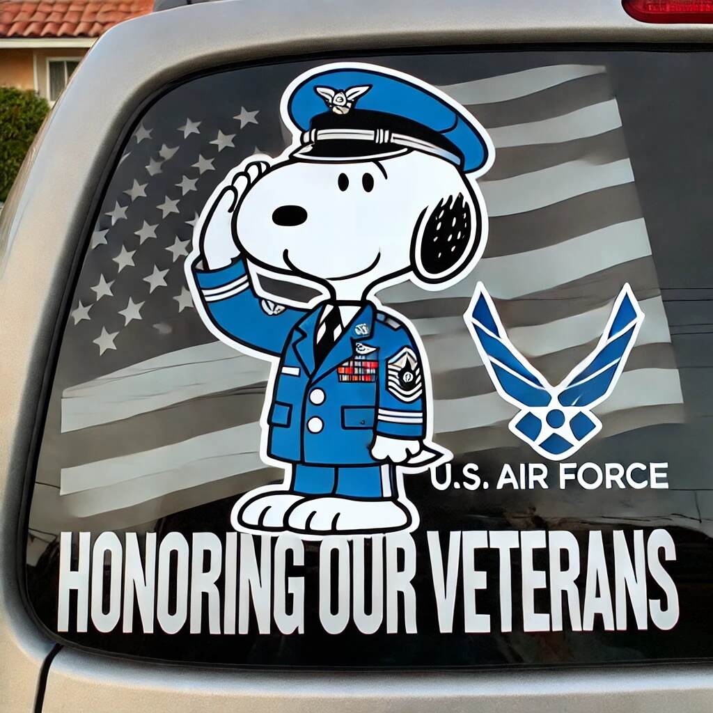 Honoring Veterans Snoopy Car Decals