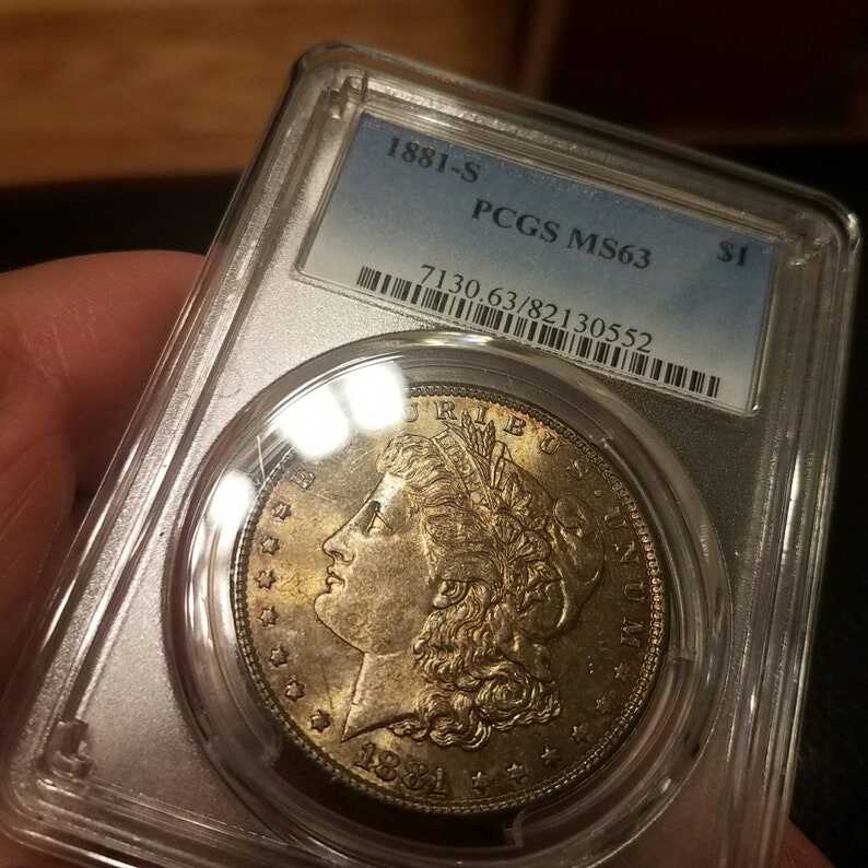 1881-S 1 Morgan Silver Dollar PCGS MS63 Nice dark toning - lot#227.