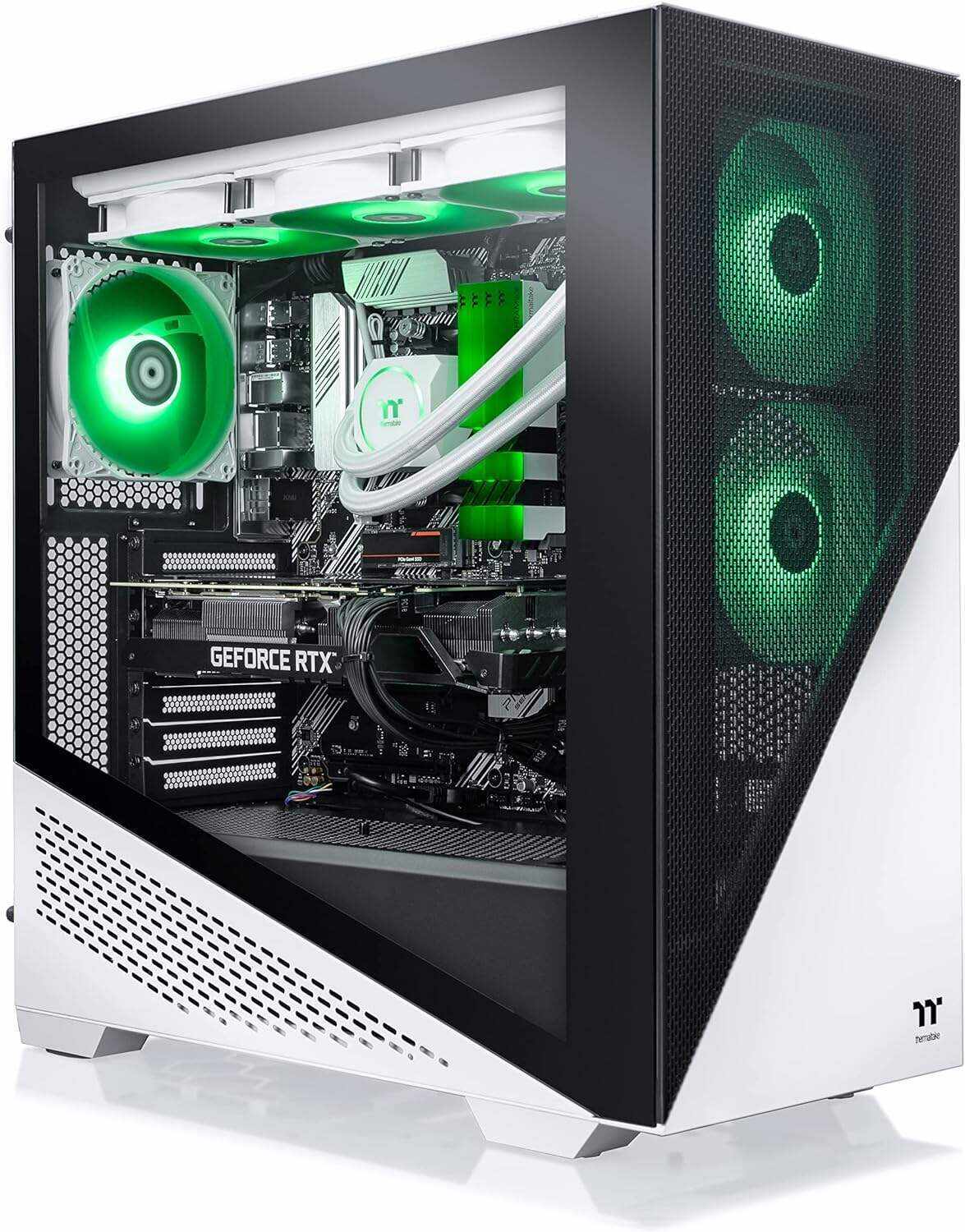 Thermaltake Frostbite 380 Gaming Desktop (AMD RyzenTM 7 5800X 8-core, ToughRam RGB DDR4 3600Mhz 32GB Memory, NVIDIA® GeForce RTXTM 3080, 1TB NVMe M.2, Win10 Home) D3FB-B550-380-LCS
