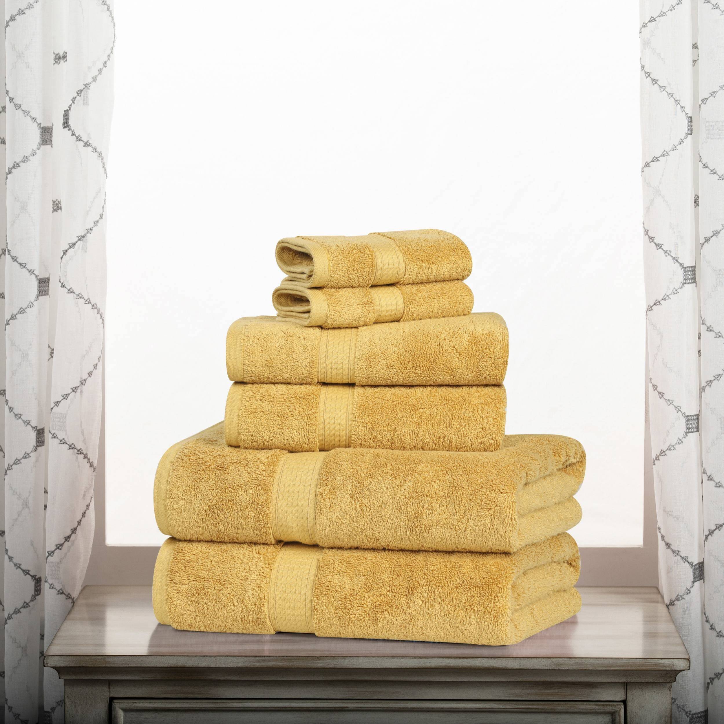 Superior Egyptian Cotton Pile Heavyweight 6-Piece Towel Set