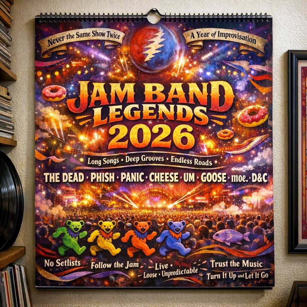 Jam Band Legends 2026 Wall Calendar