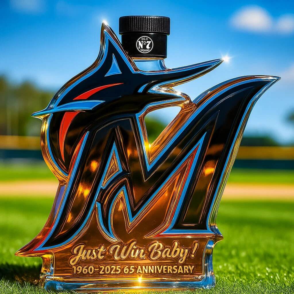 Miami Marlins 65 Anniversary Whisky Bottle