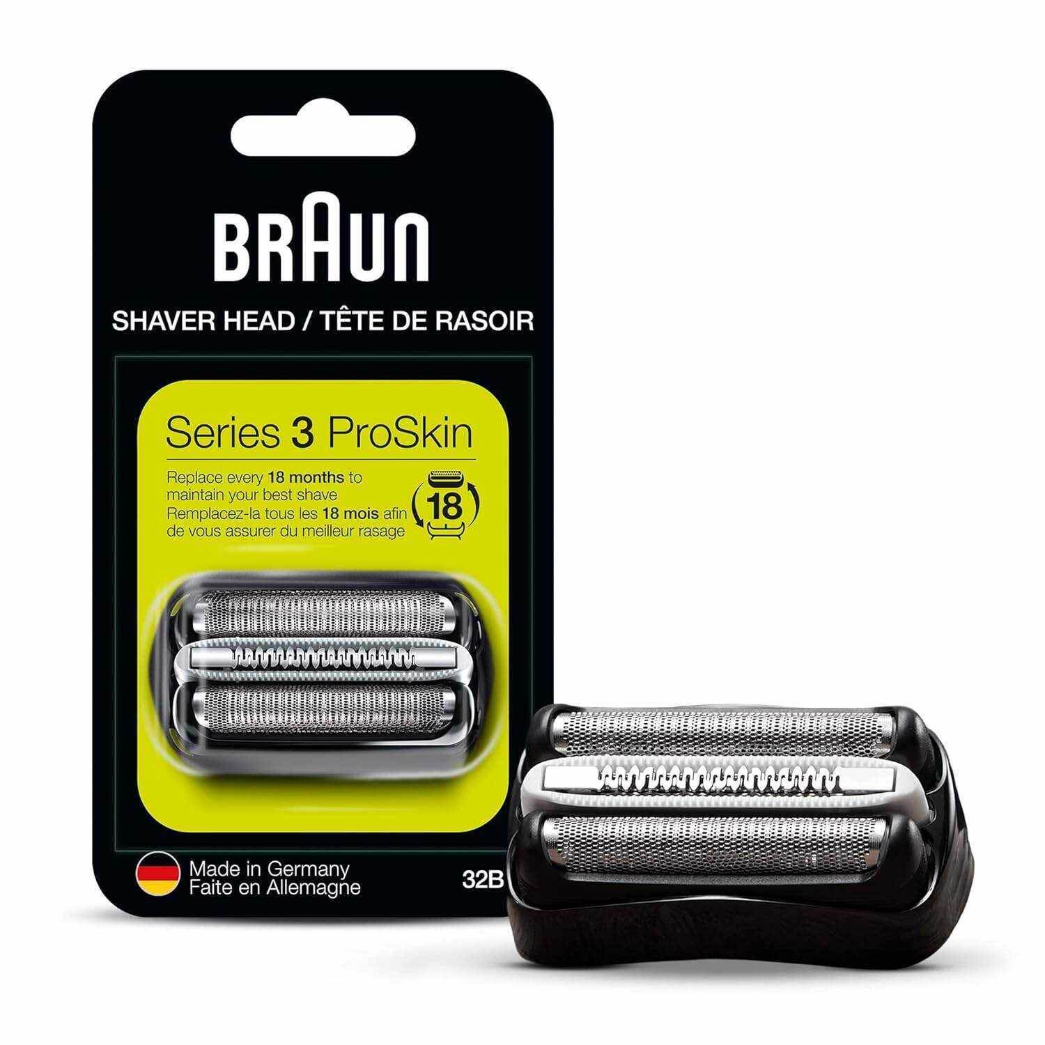 Braun Electric Series 3 Razor with Precision Trimmer, Rechargeable, Wet & Dry Foil Shaver for Men, Blue/Black, 4 Piece
