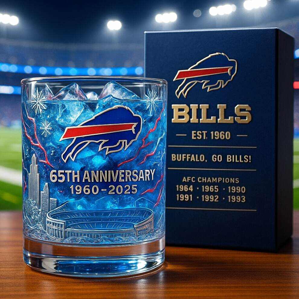 Buffalo Bills 65th Anniversary Whiskey Glass