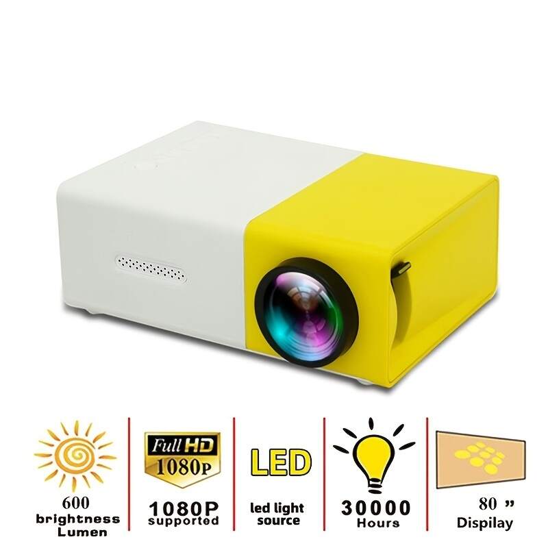 HD Mini Projector , Support For HDMI, USB, And Memory SD Card - Enhance Your Movie, TV, And Gaming Experience,For Office/School/Meeting/Team Building/Presentation.Compatible With Android/IOS/Windows
