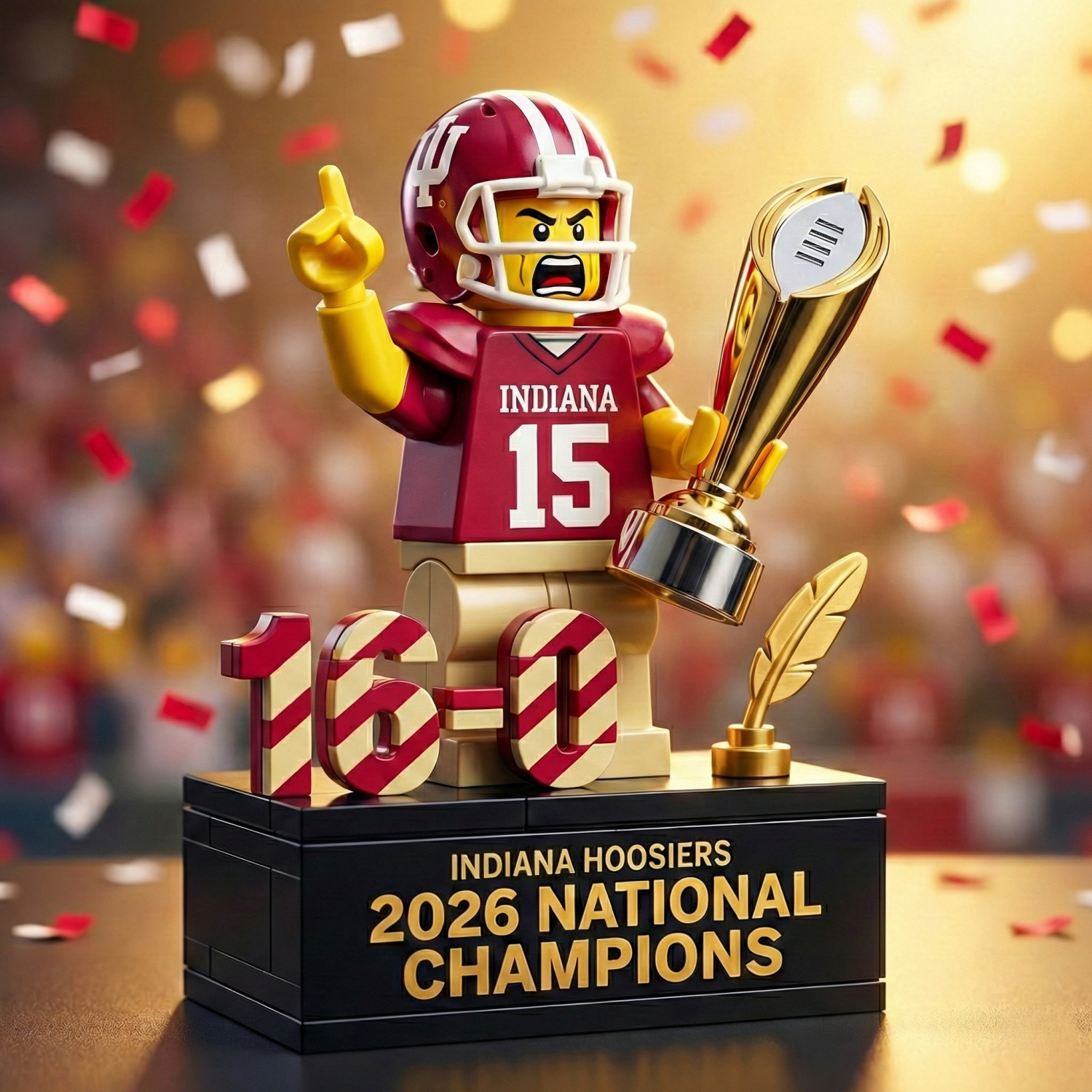 Indiana Hoosiers 2026 CFP National Champions Commemorative Figure