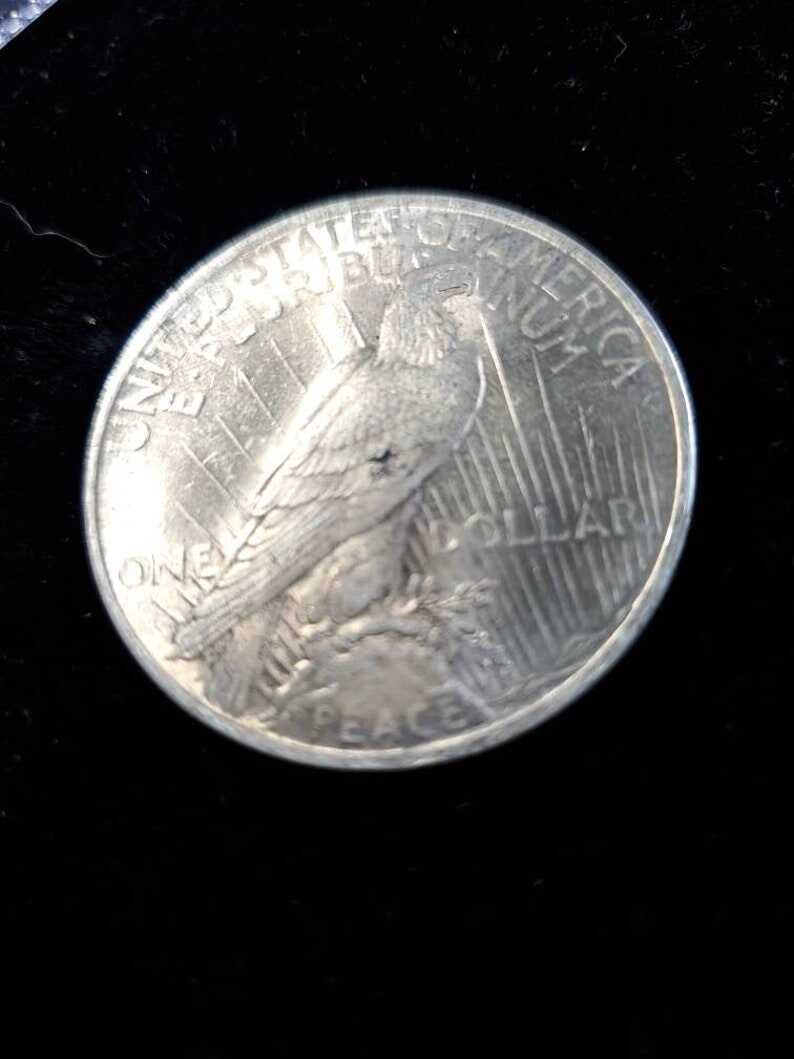 1923 Silver Peace Dollar Coin AU Nice color - obverse Reg 49   -  !  Lot# 505