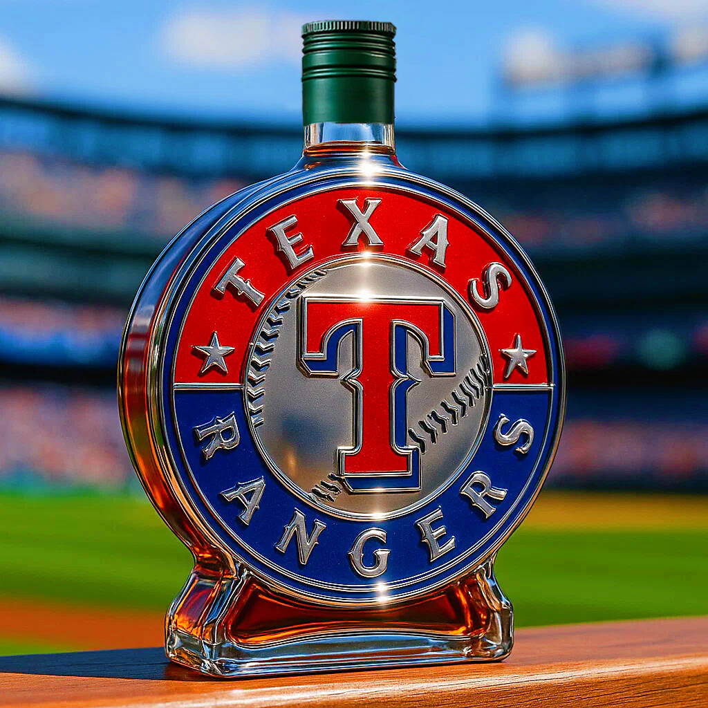 Texas Rangers Whiskey Bottle