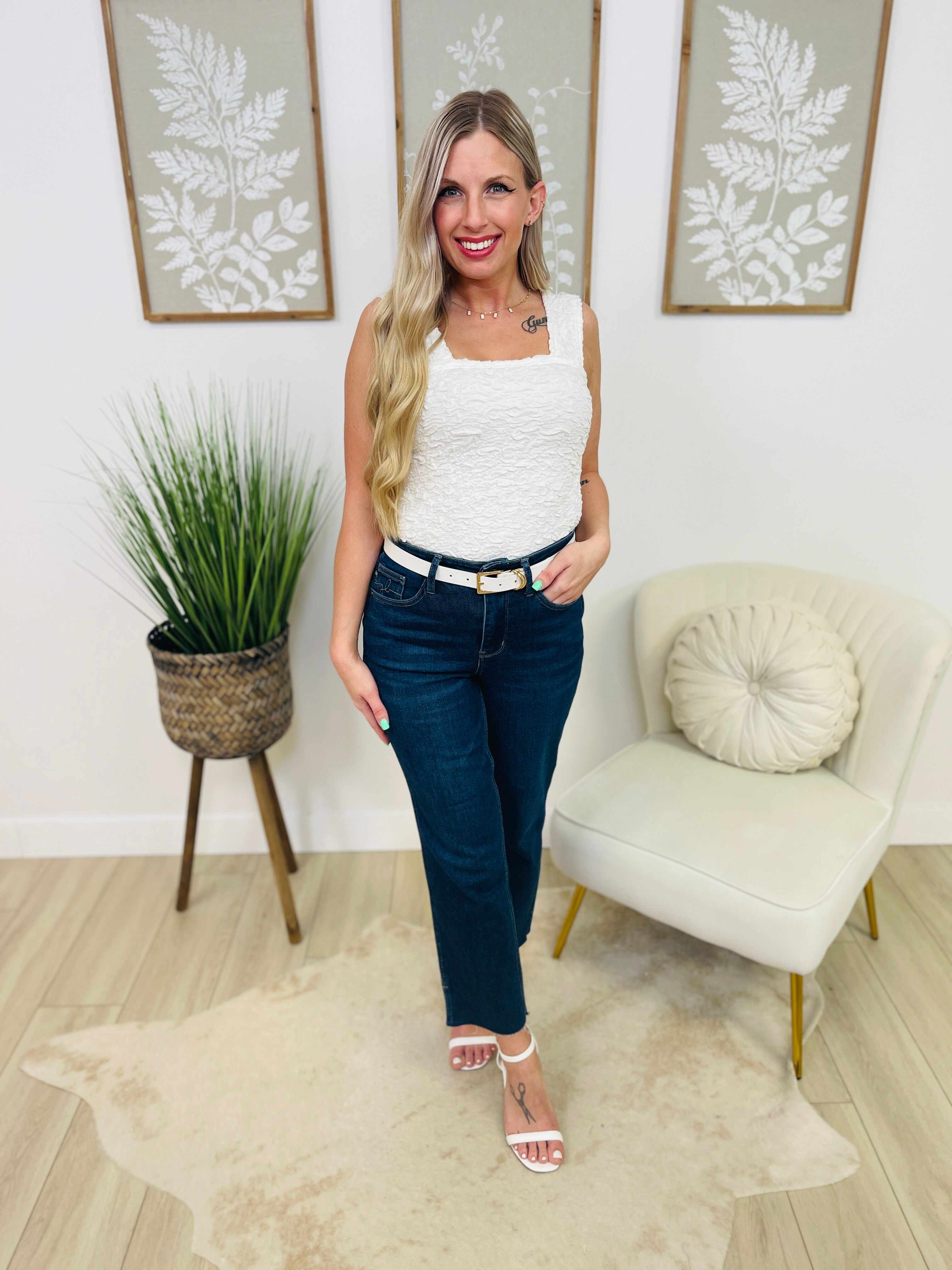 PLUS/REG You Can't Slit With Us Wide Leg Cropped Jeans
