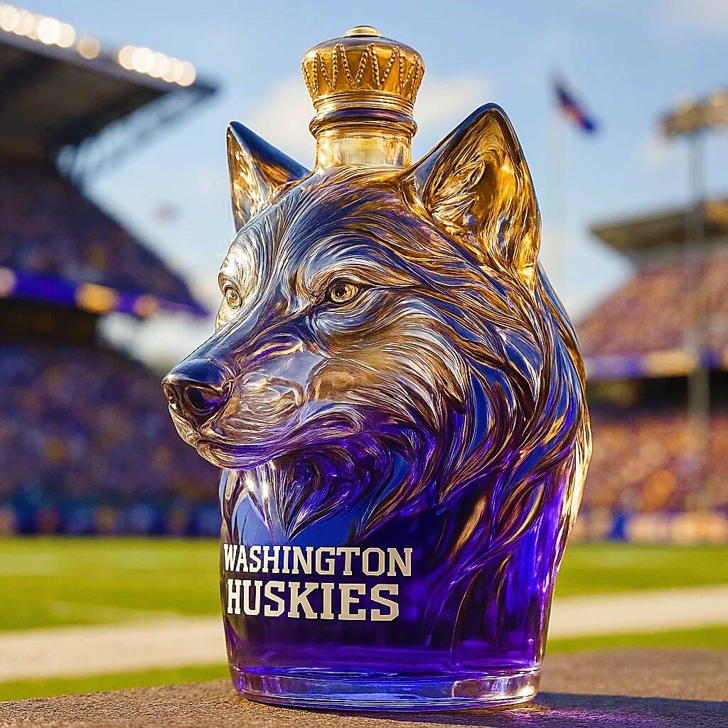 Washington Huskies Whiskey Bottle