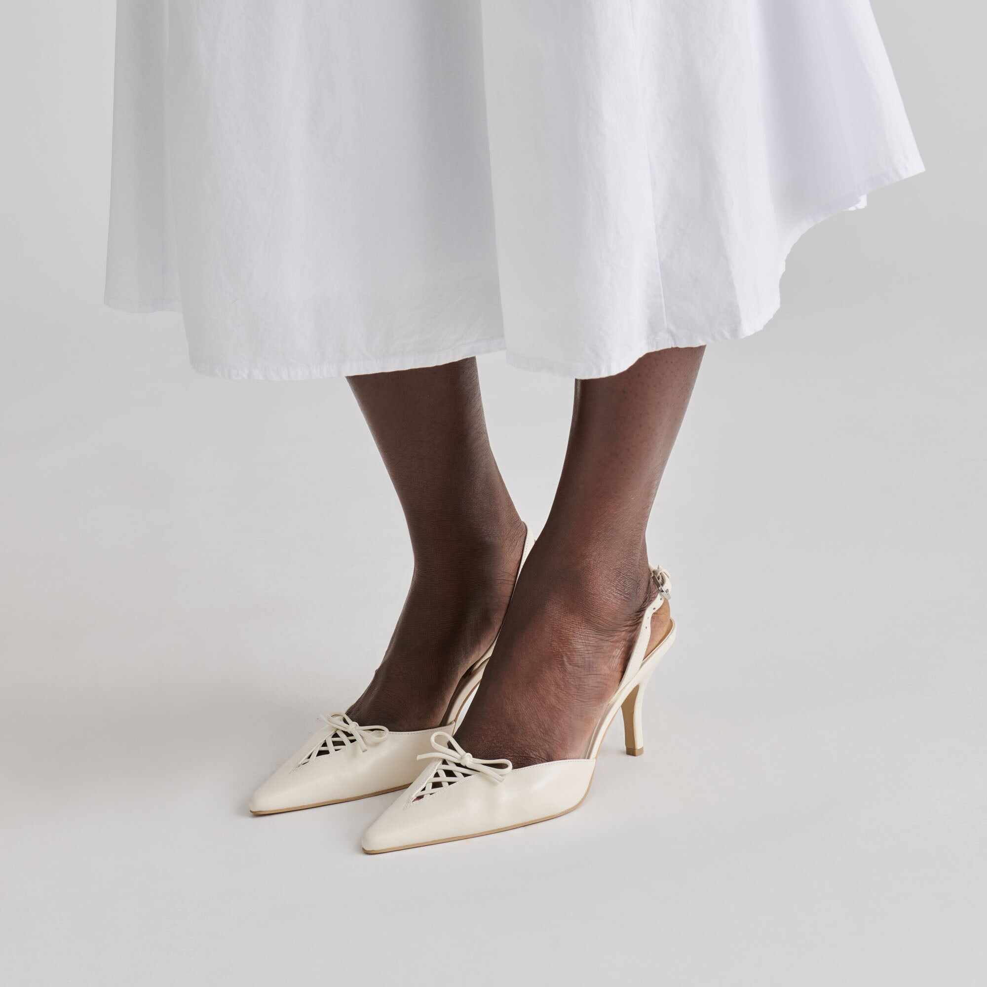 HAMYA HEELS WHITE LEATHER