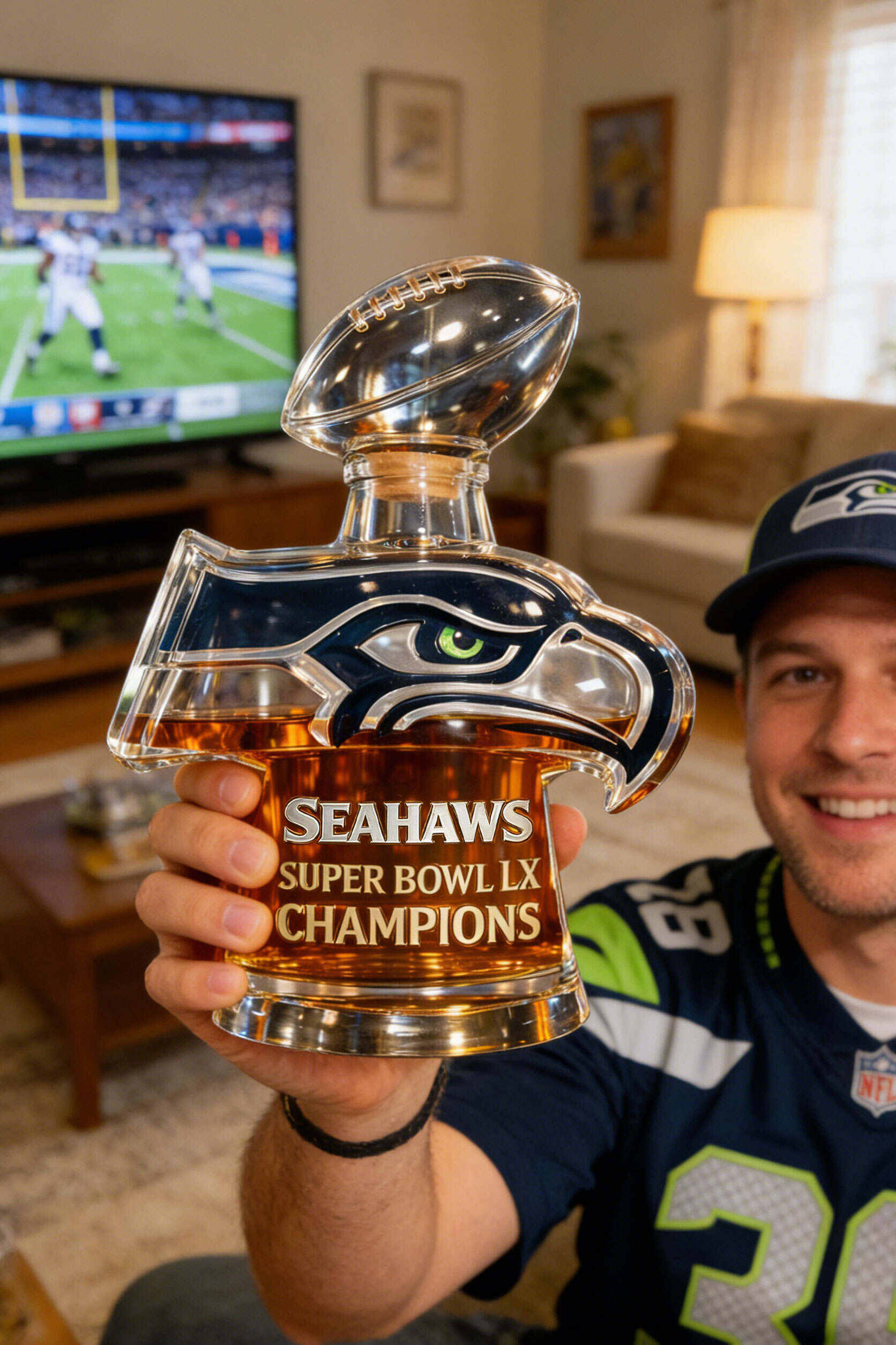 Seahawks Super Bowl LX Champions Decanter