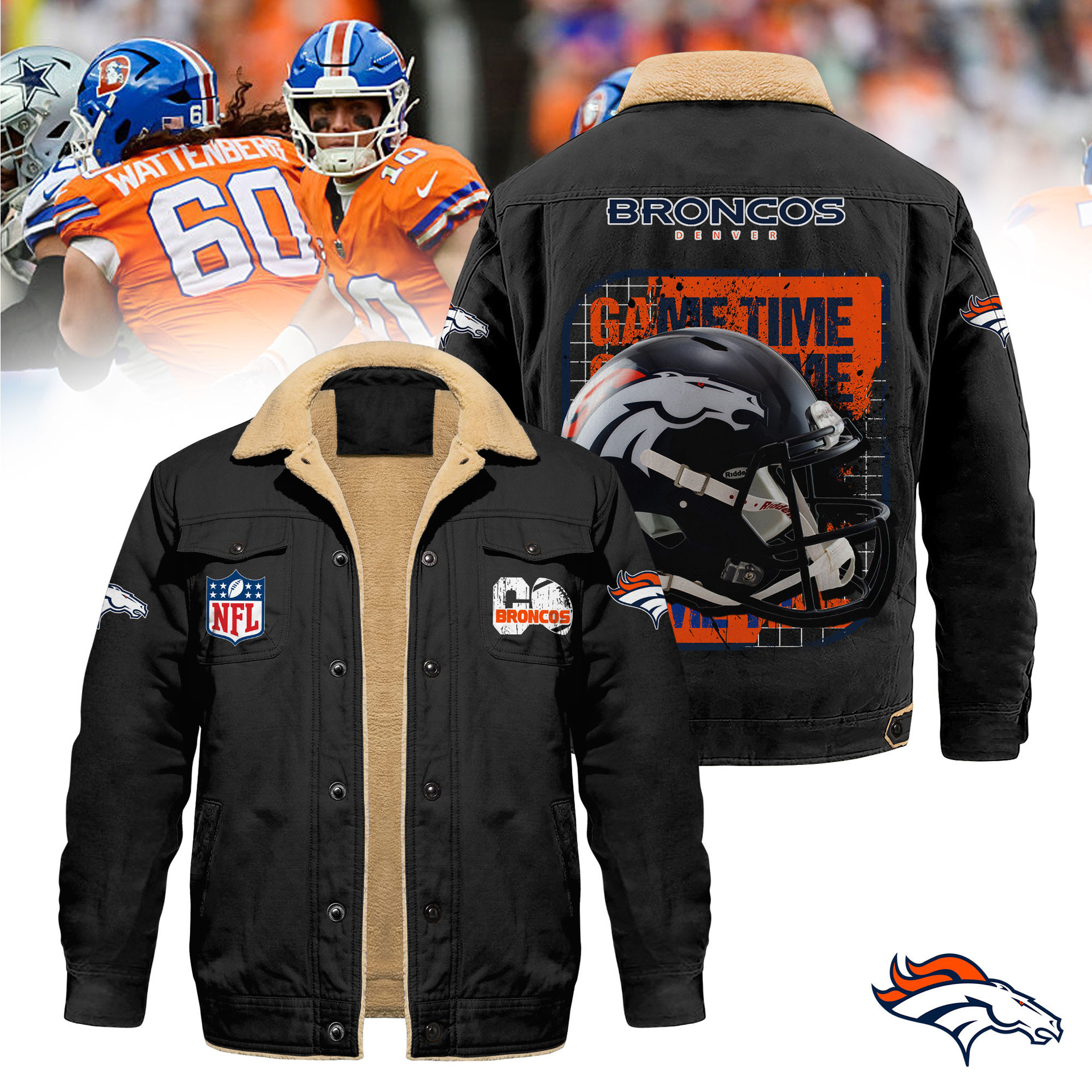 Denver Broncos | Premium NFL 2D Cargo Fleece Jacket HY
