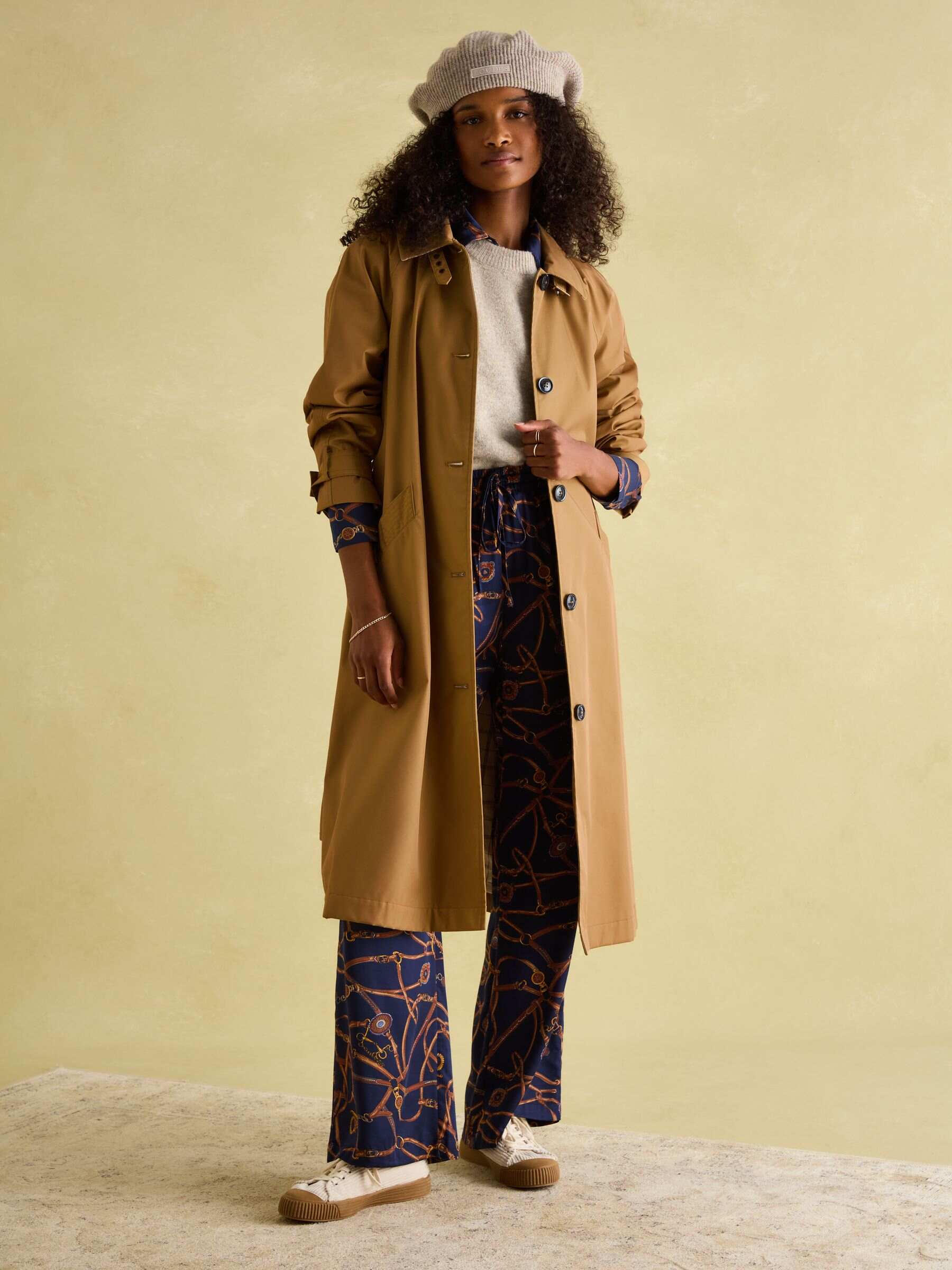 Epwell Brown Waterproof Belted Trench Coat