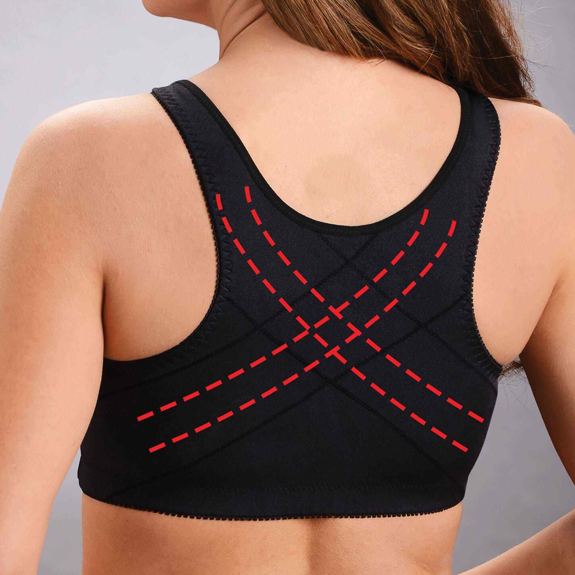 Front hooks, stretch-lace, super-lift, and posture correction �C ALL IN ONE BRA!