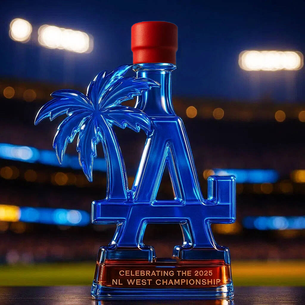 Commemorating Los Angeles Ds' 2025 NL WEST CHAMPIONSHIP Whiskey Bottle