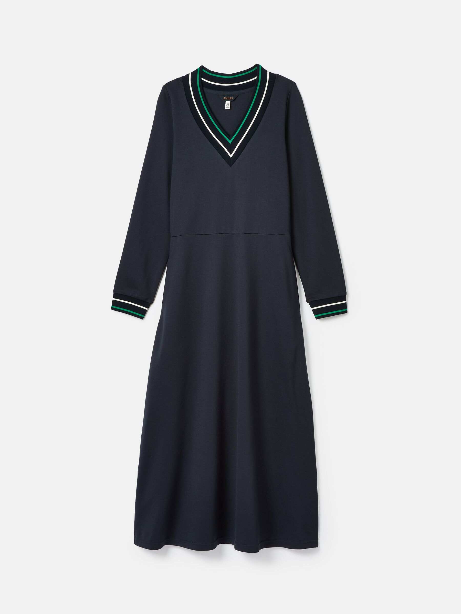 Juliet V-Neck Navy Long Sleeve Ponte Maxi Dress