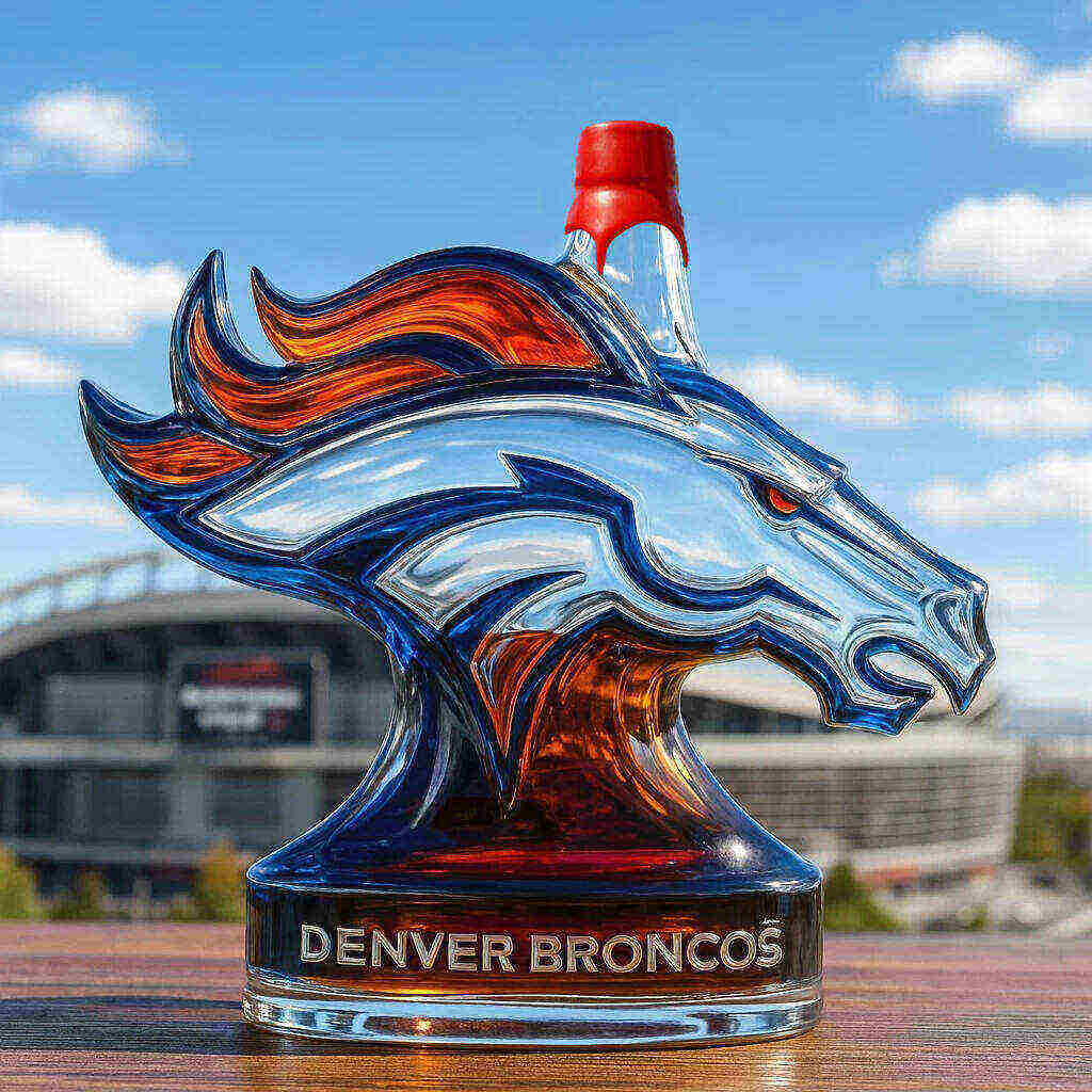 Denver Broncos whiskey bottle
