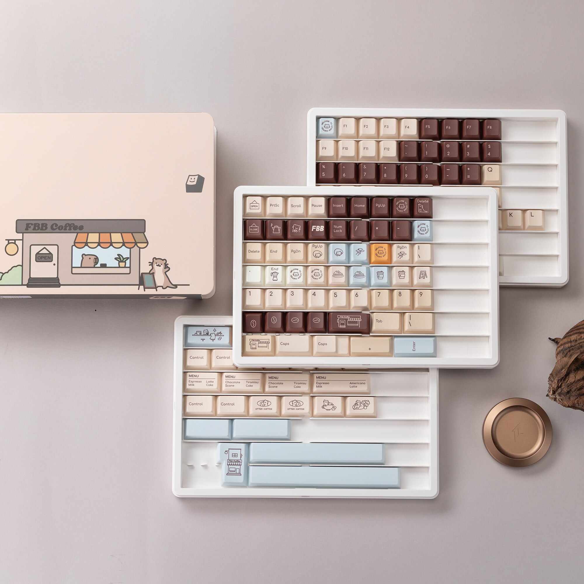 Otter Coffee Cherry profile Keycaps