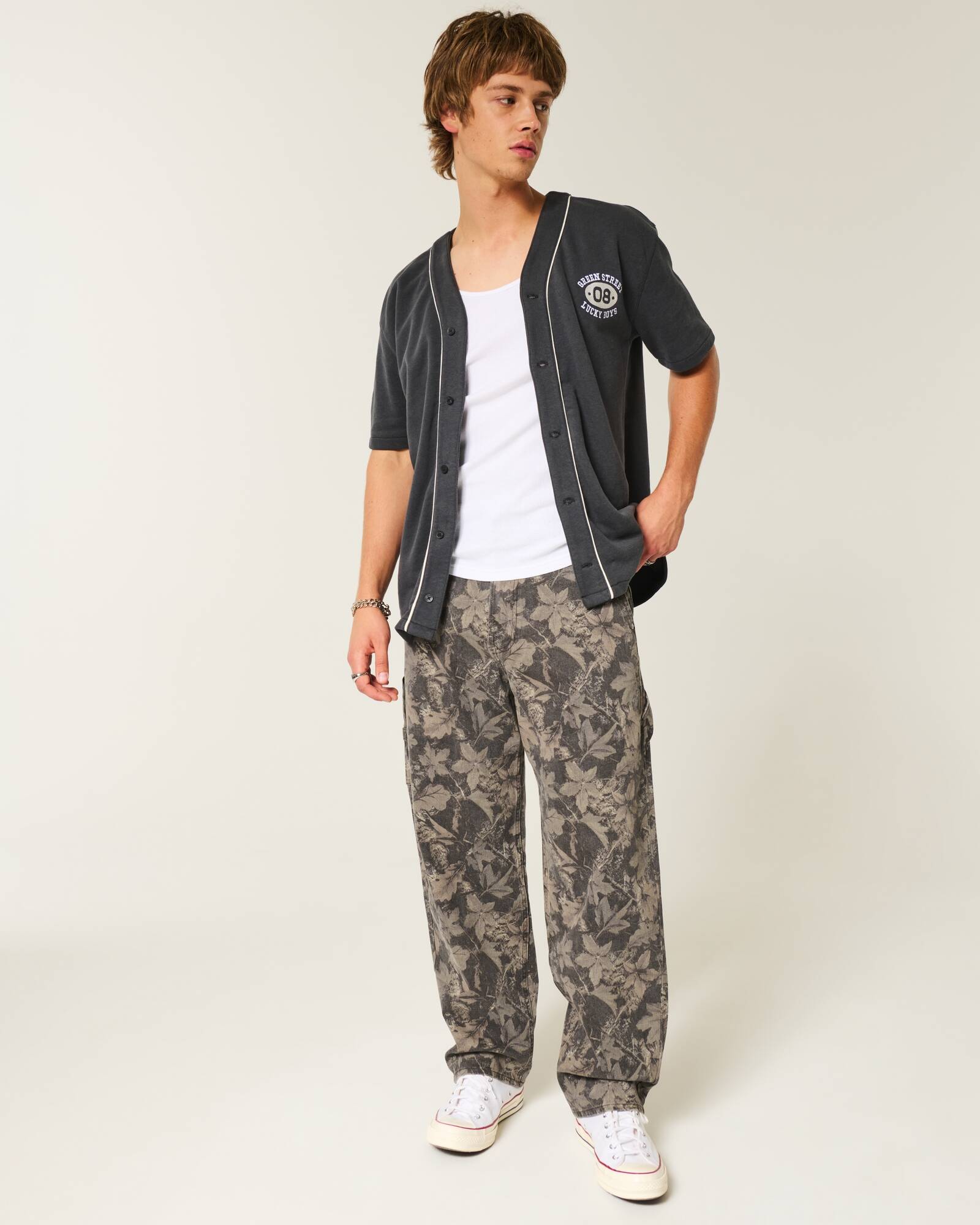 Medium Wash Skater Baggy Jeans