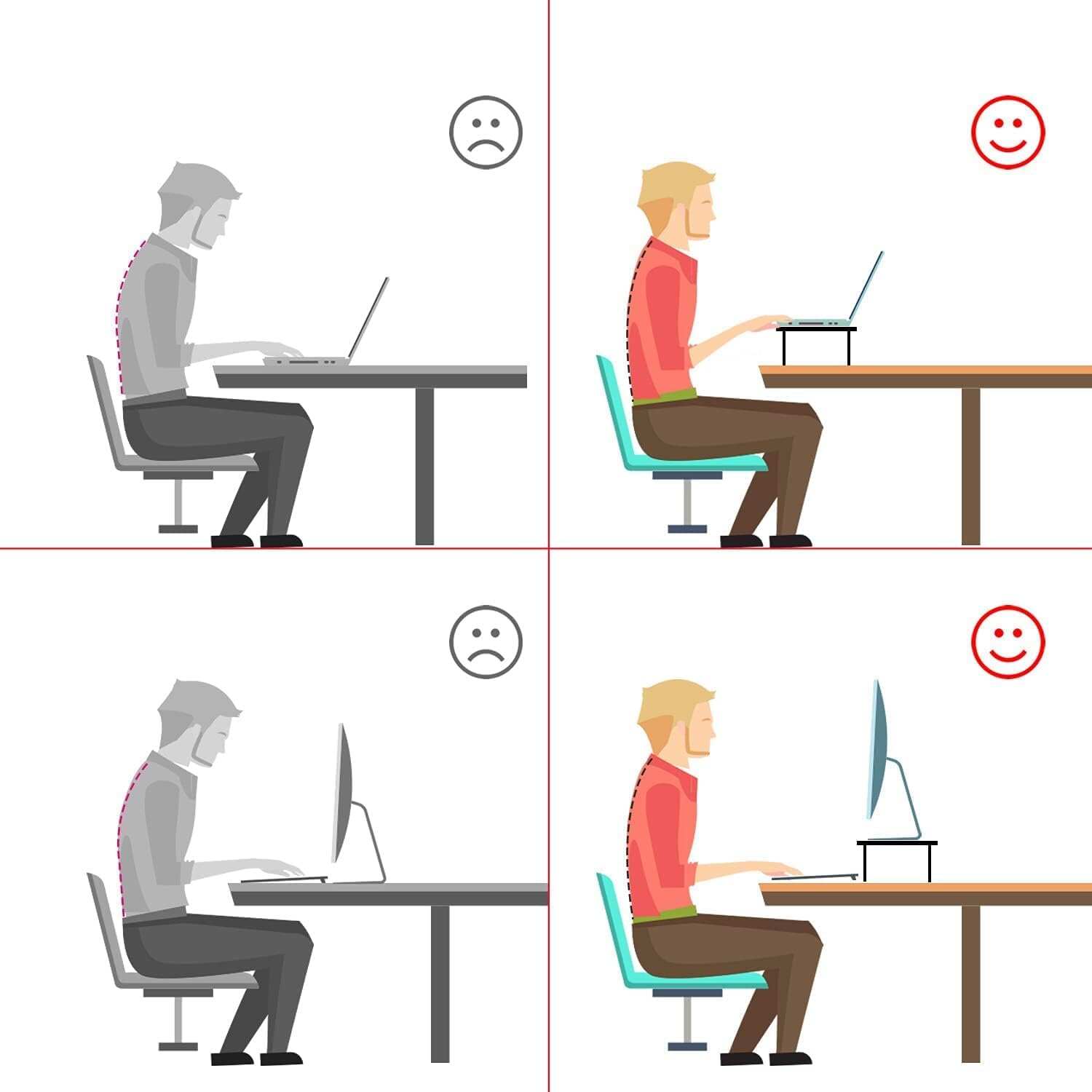 Computer Monitor Stand Riser,Monitor Riser for Laptop, Printer, Notebook and All Flat Screen TV Display with Vented Platform,3 Height Adjustable Laptop Riser,1 Pack,Black(MST003)