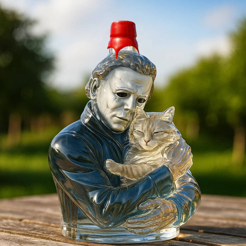 Classic horror movie characters＆Cat Whiskey bottle
