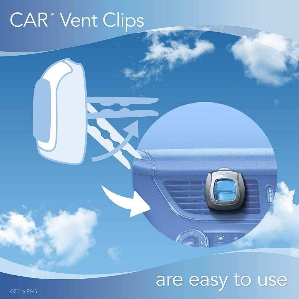 Febreze Car Air Fresheners, New Car Scent, Odor Eliminator for Strong Odors Car Vent Clips (2 Count)