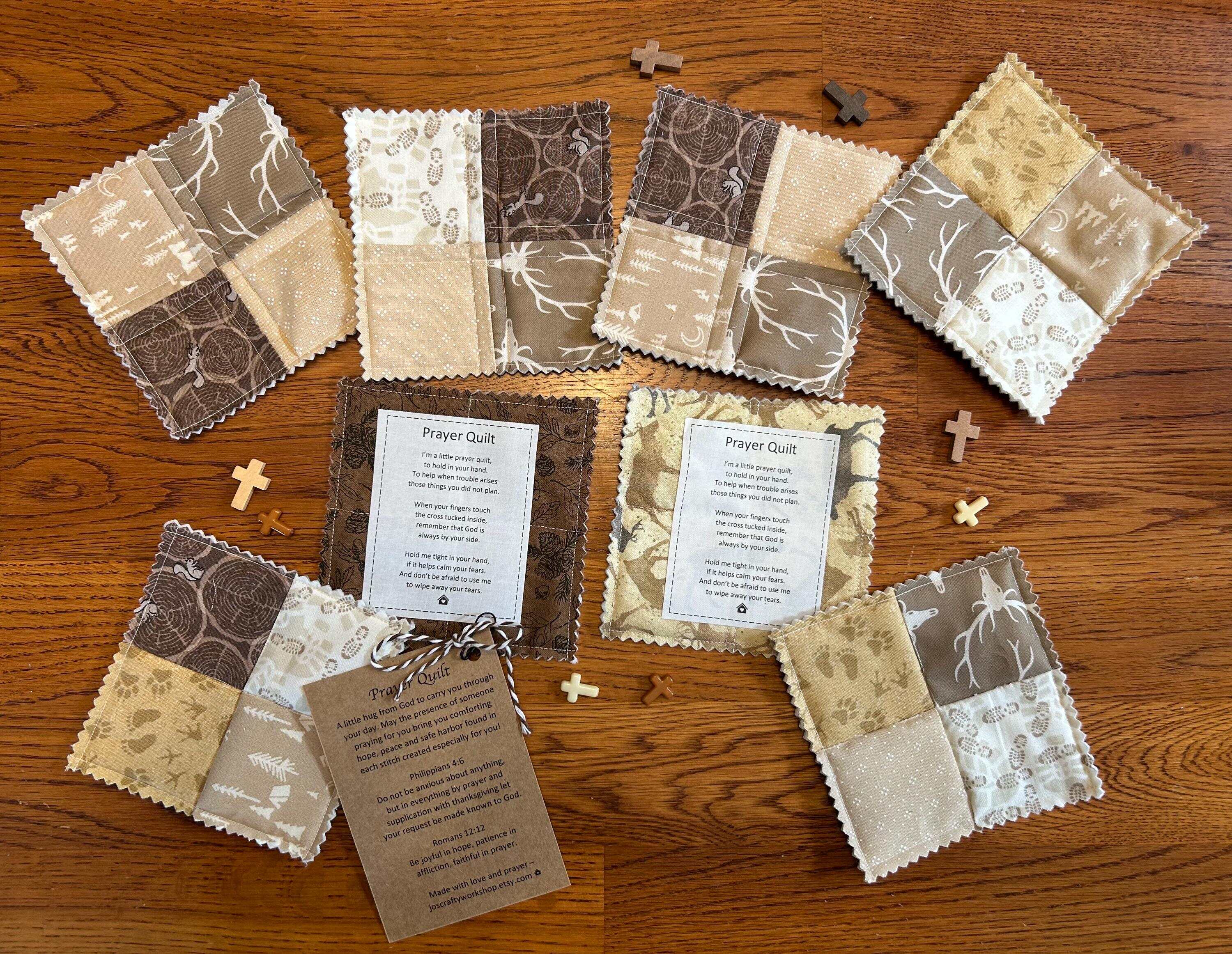 Mini Pocket Prayer Quilt with Wooden Cross