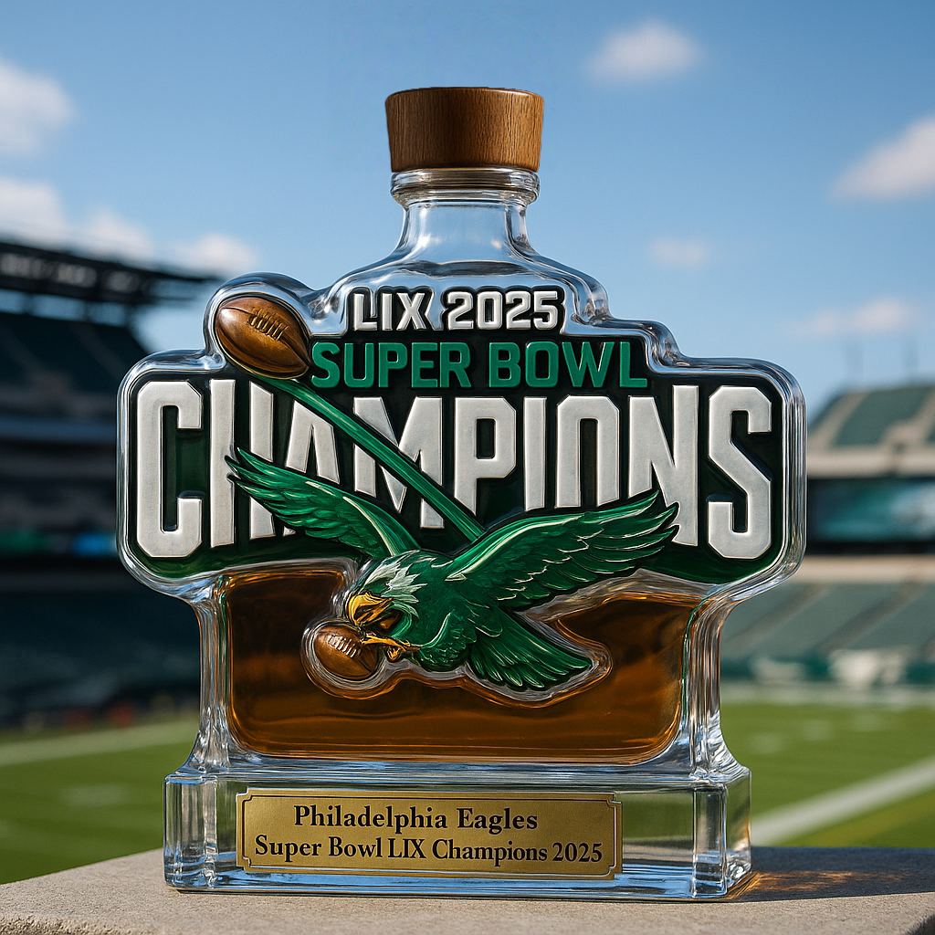 Philadelphia Eagles – Super Bowl LIX Champions Whiskey Bottle