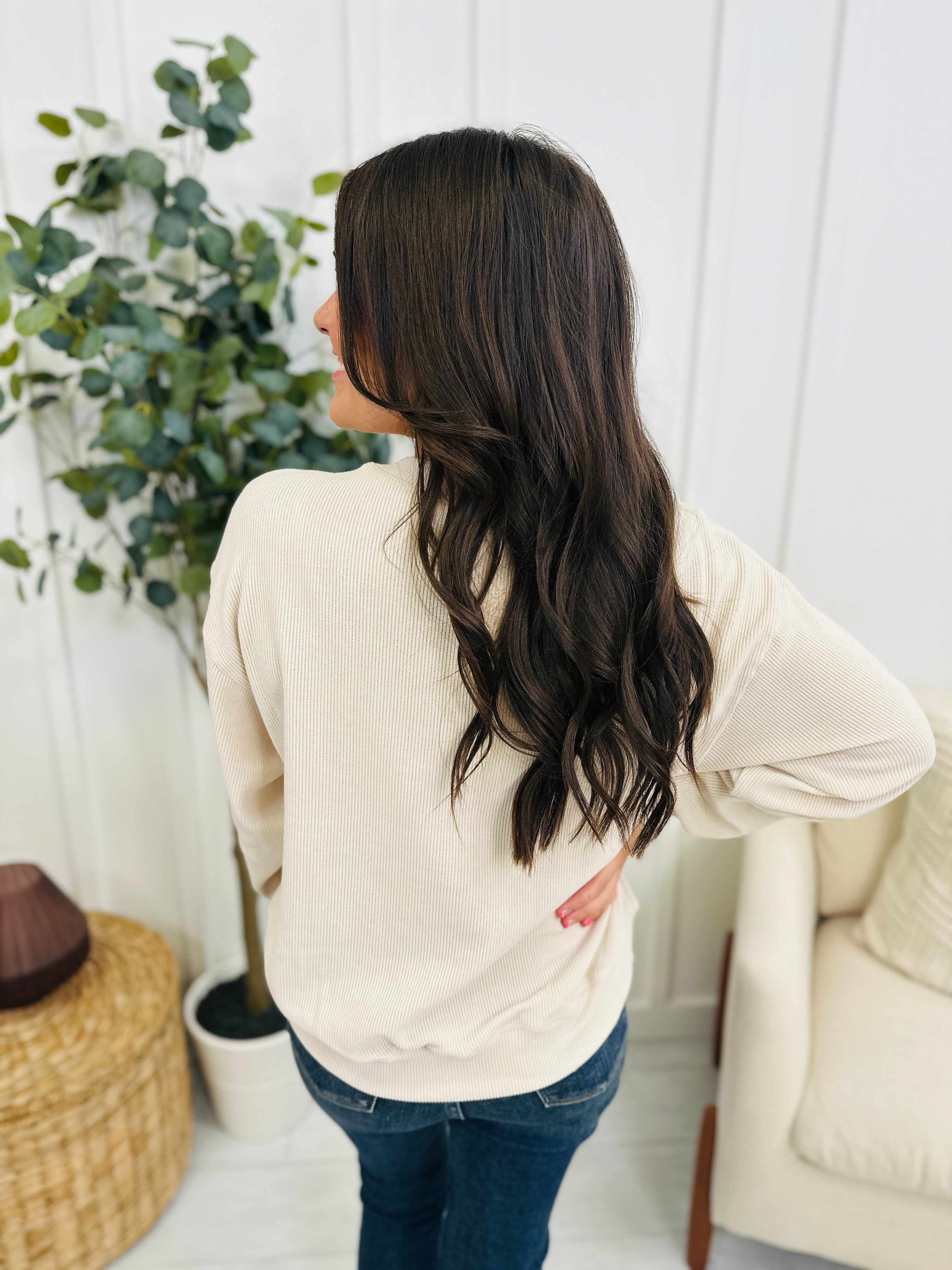 Relaxed Ribbed Corduroy Long Sleeve Top- Multiple Colors!