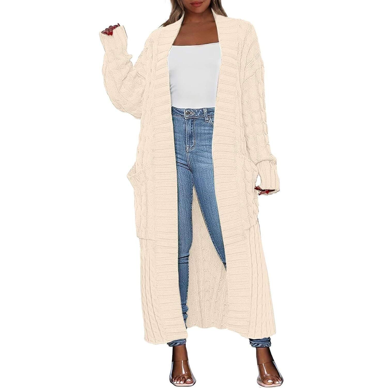 🔥 Last Day For Clearance !-Women's Long Cardigan 2026 Oversized Coat Long Sleeve Open Cardigan Knitted Extra