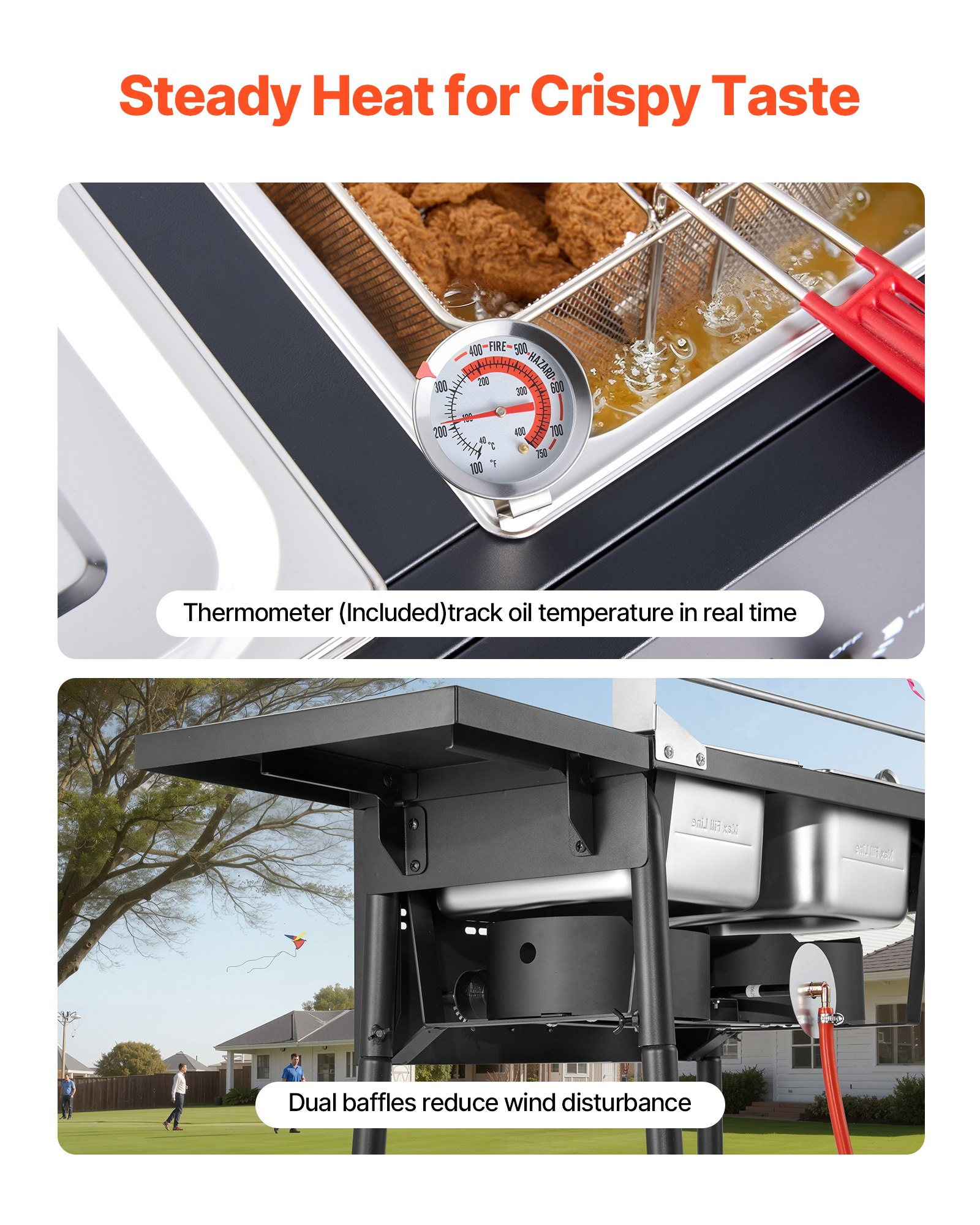 ⚡️Factory wholesale promotion 80% OFF⚡️ Outdoor Propane Deep Fryer, Dual-Tank 8QTx2 Commercial Fryer