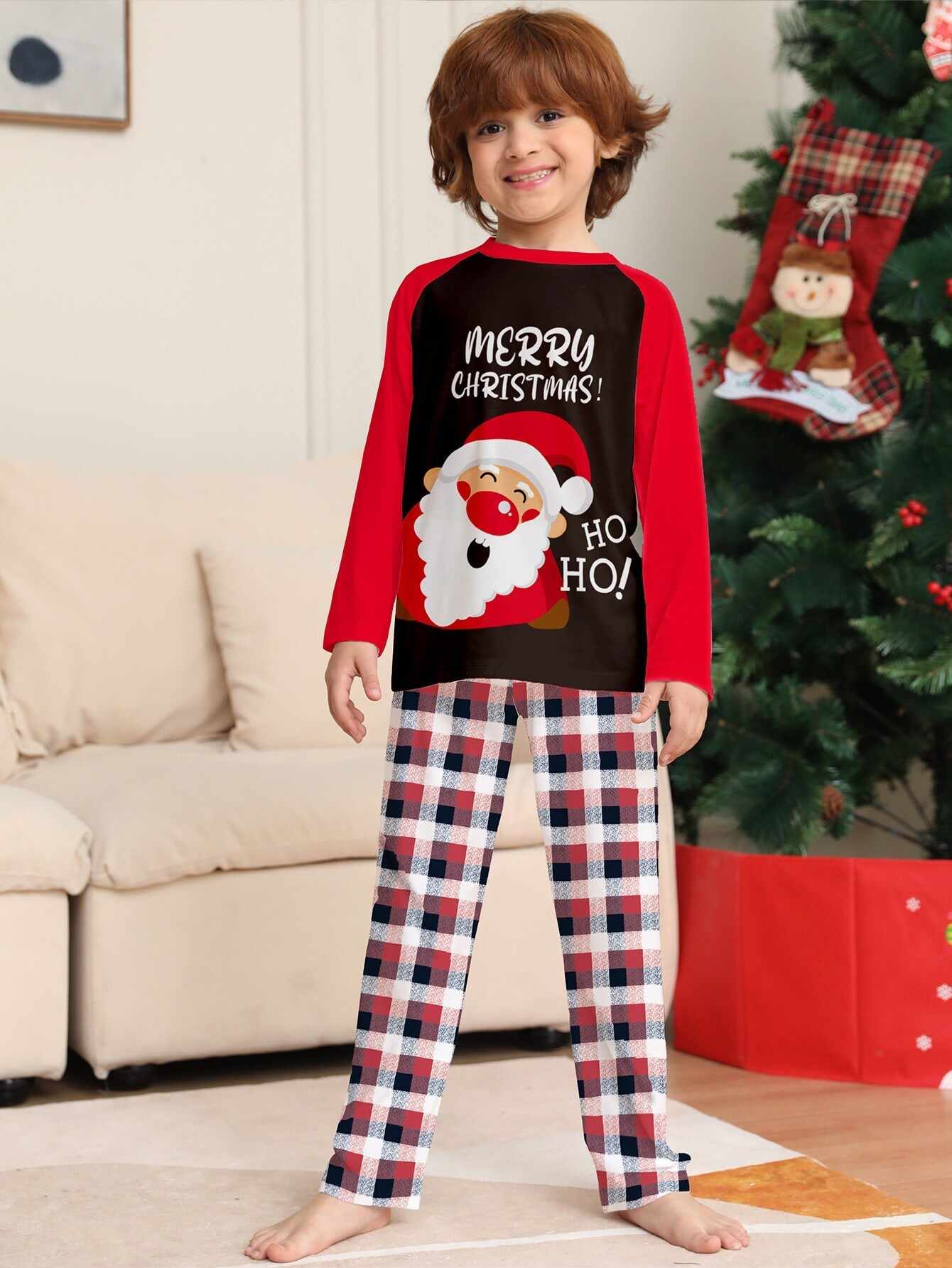 Family Matching Santa Cute Printed Pajama Set