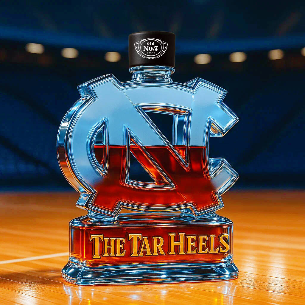 North Carolina Tar Heels Whiskey Bottle