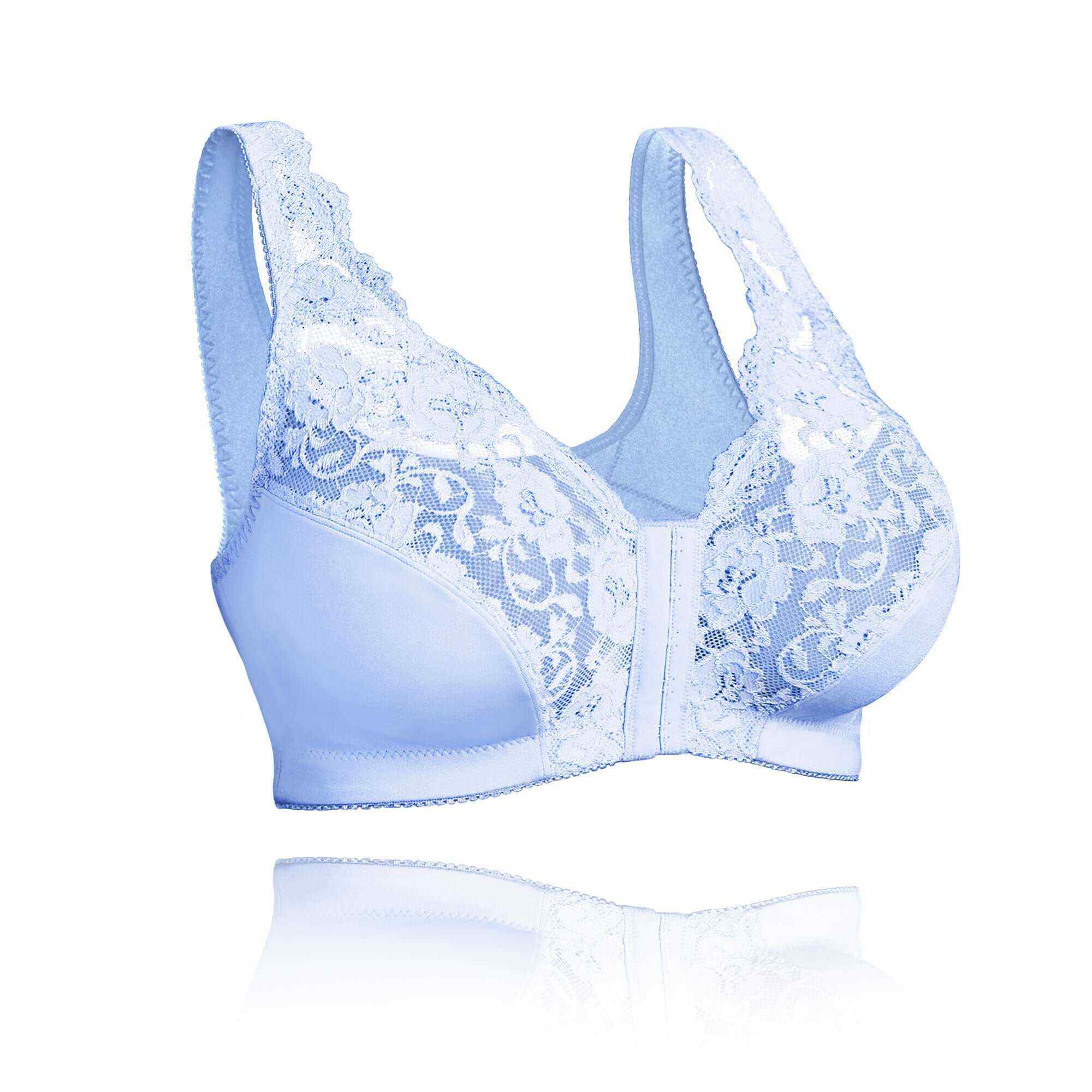 Front hooks, stretch-lace, super-lift, and posture correction �C ALL IN ONE BRA!