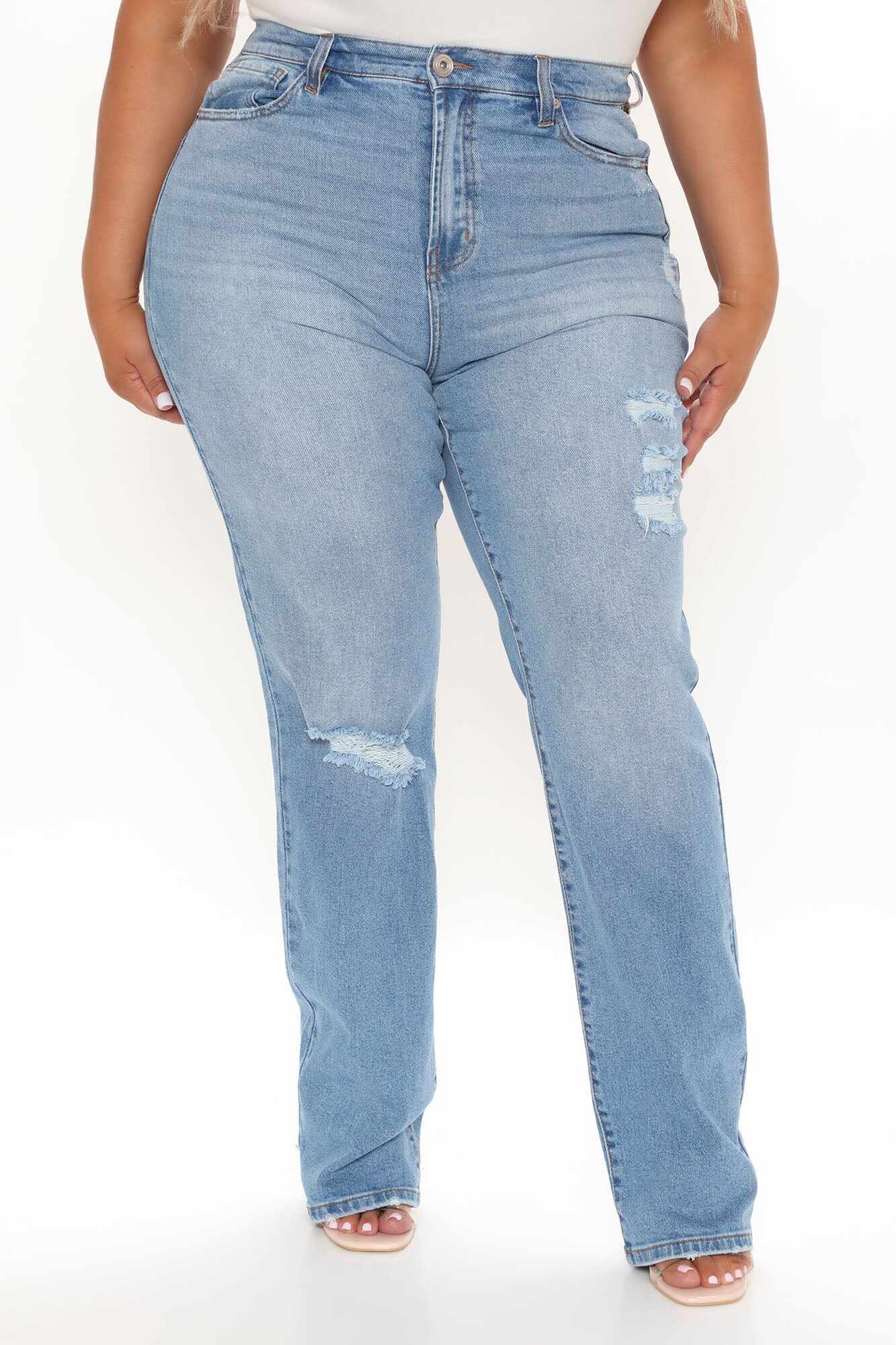 Replay Of The 90's Slim Straight Leg Jeans - Medium Blue Wash