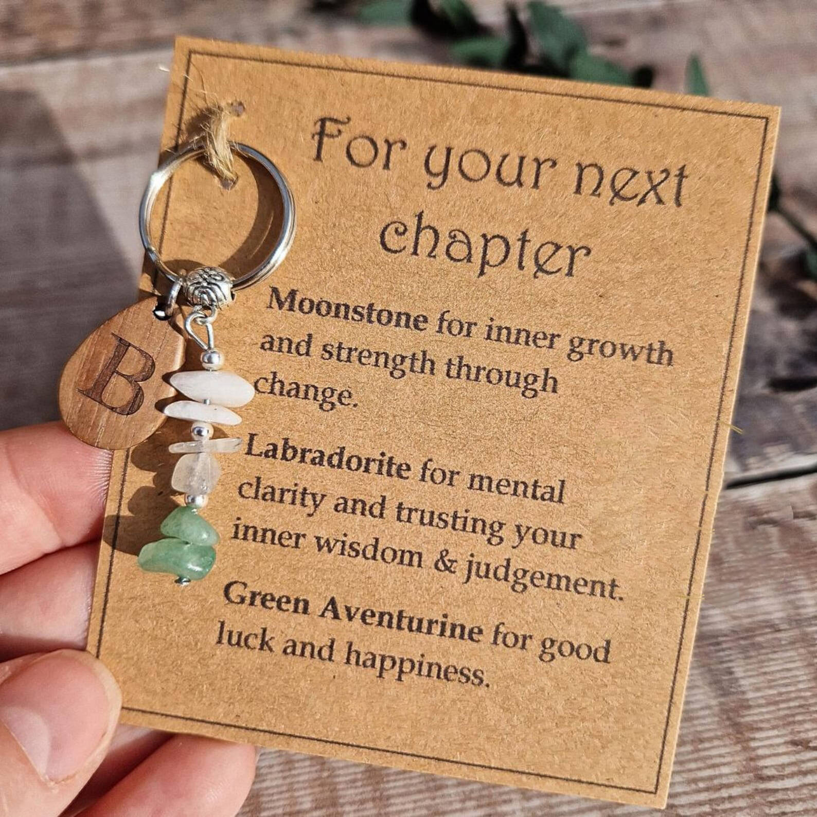 For Your Next Chapter Crystal Keyring