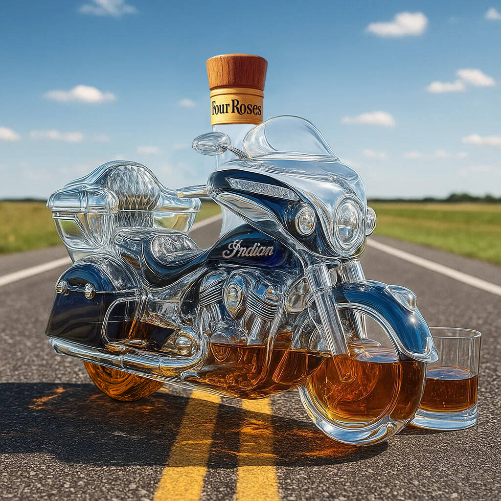 Indian Roadmaster Elite motorcycle Whisky collector's bottle