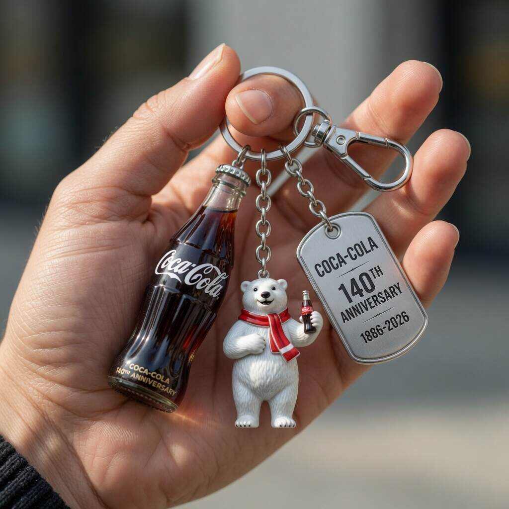 Coca-Cola 140th Anniversary Keychain