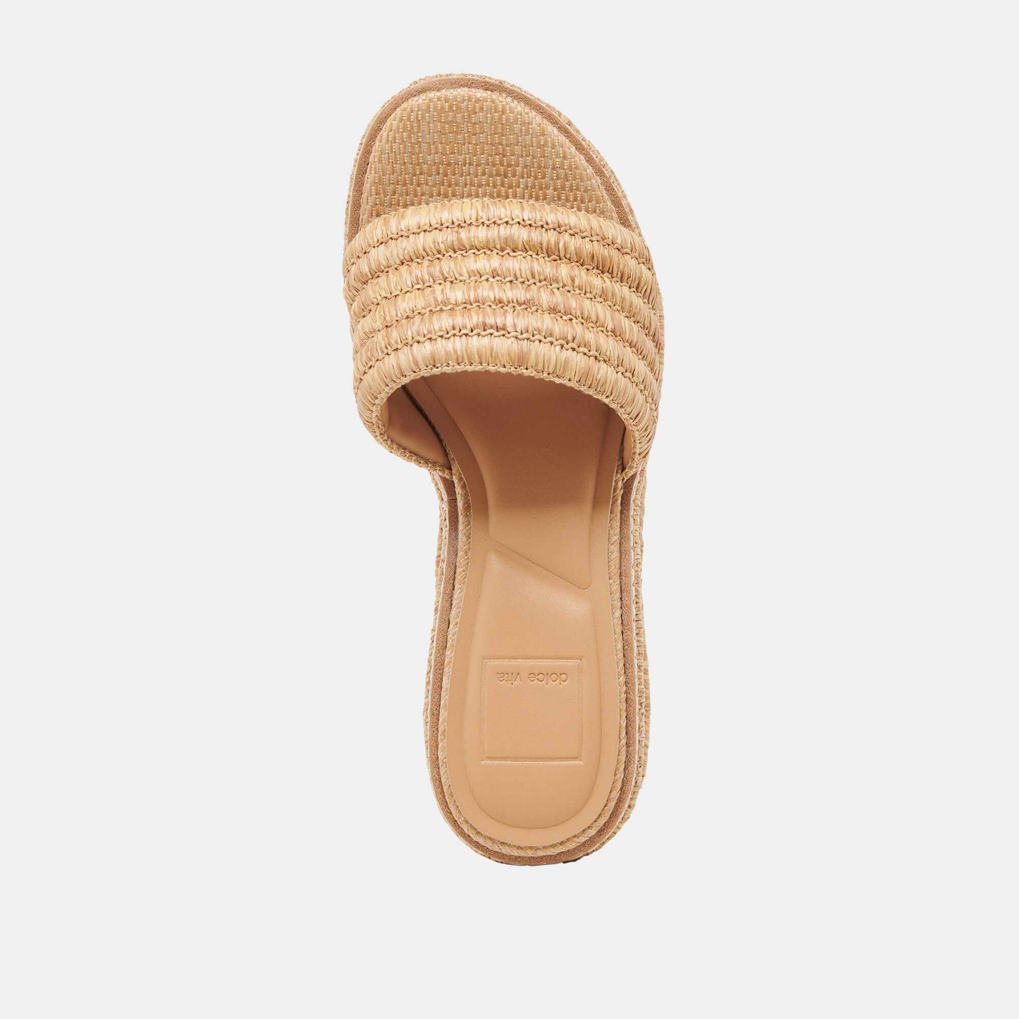 THRONE WIDE WEDGES LT NATURAL RAFFIA