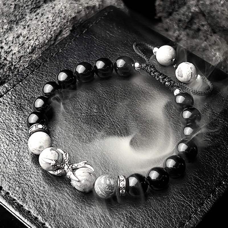 Dragon Claw Obsidian Picasso Stone Energy Magnetic Field Bracelet