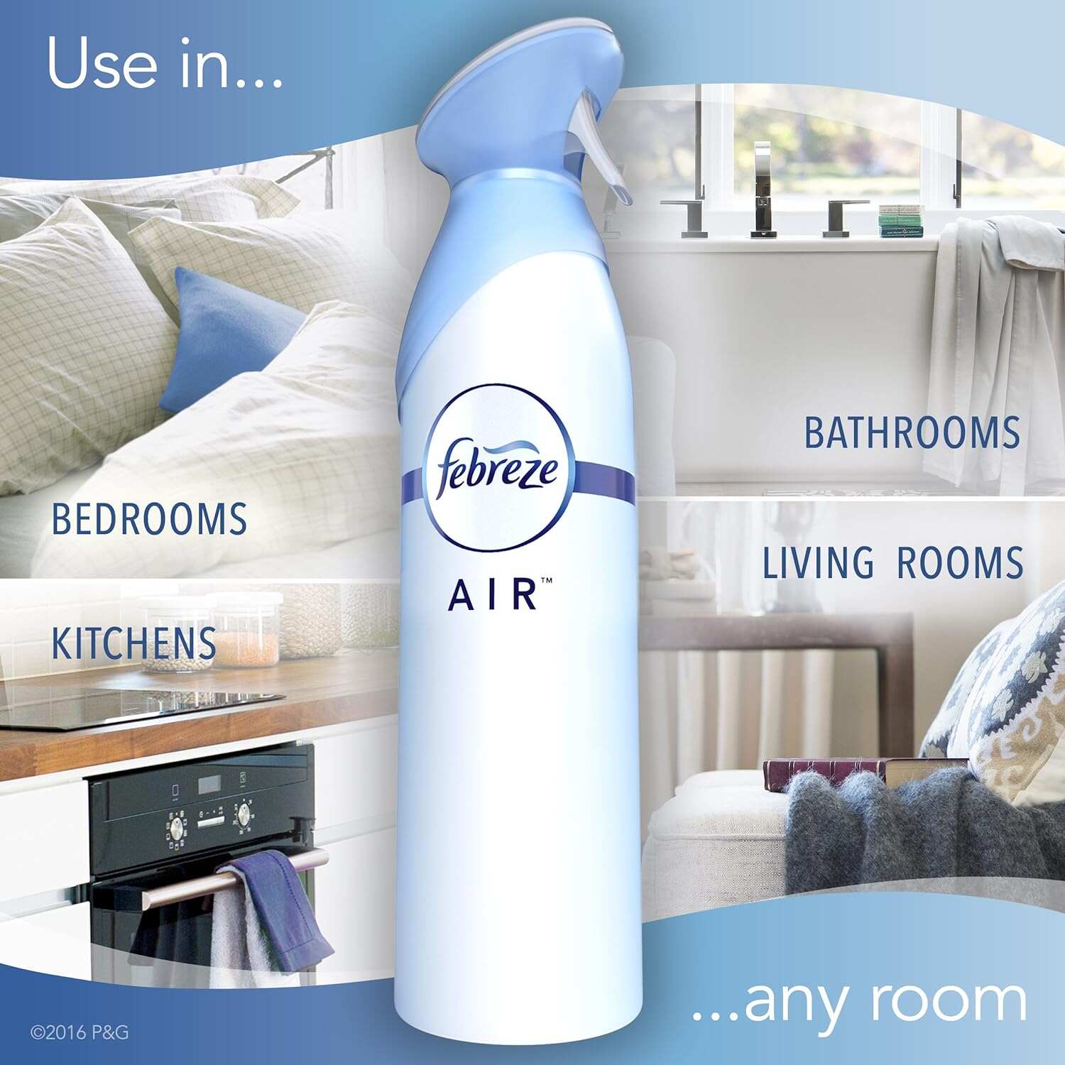 Febreze Air Freshener Heavy Duty Spray, Odor Fighter, Crisp Clean, 8.8 oz (Pack of 6)