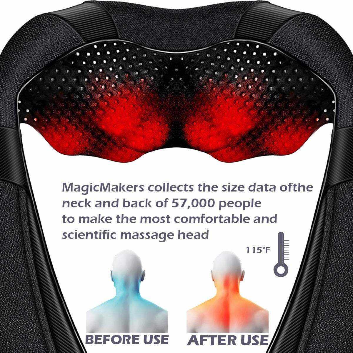 Back Massager, Shiatsu Neck Massager with Heat, Electric Shoulder Massager, Kneading Massage Pillow for Neck, Back, Shoulder, Foot, Leg, Muscle Pain Relief, Get Well Soon Presents - Christmas Gifts
