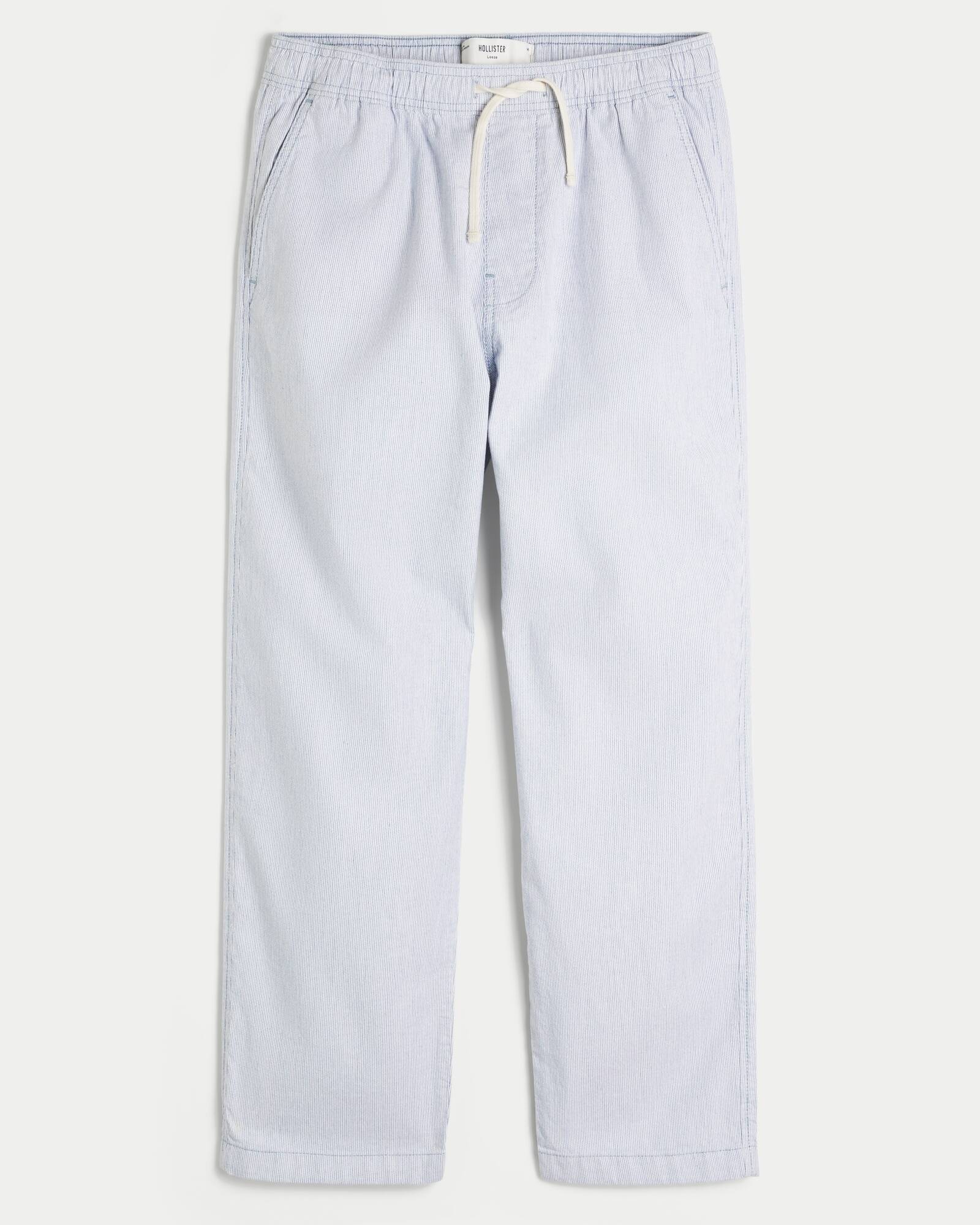 Linen-Blend Loose Pull-On Pants