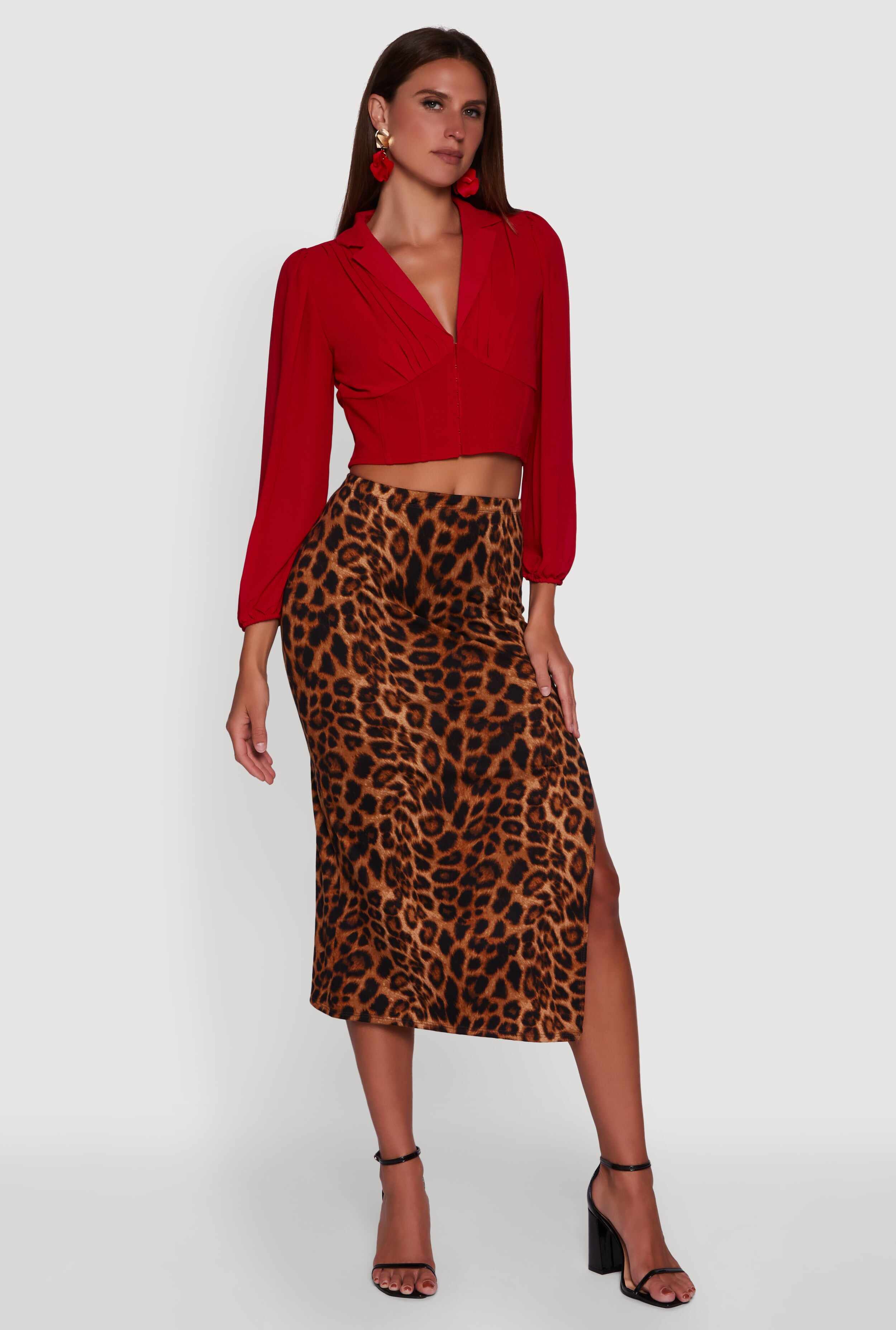 Chiffon Bubble Sleeve Cropped Corset Top