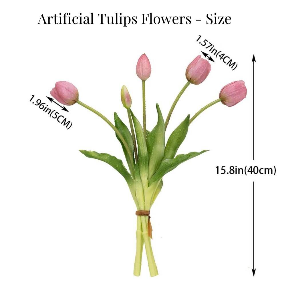 🔥On Sale🔥Artificial Tulips Flowers - Real Touch Latex Bouquet - UV resistant, Waterproof，Windproof