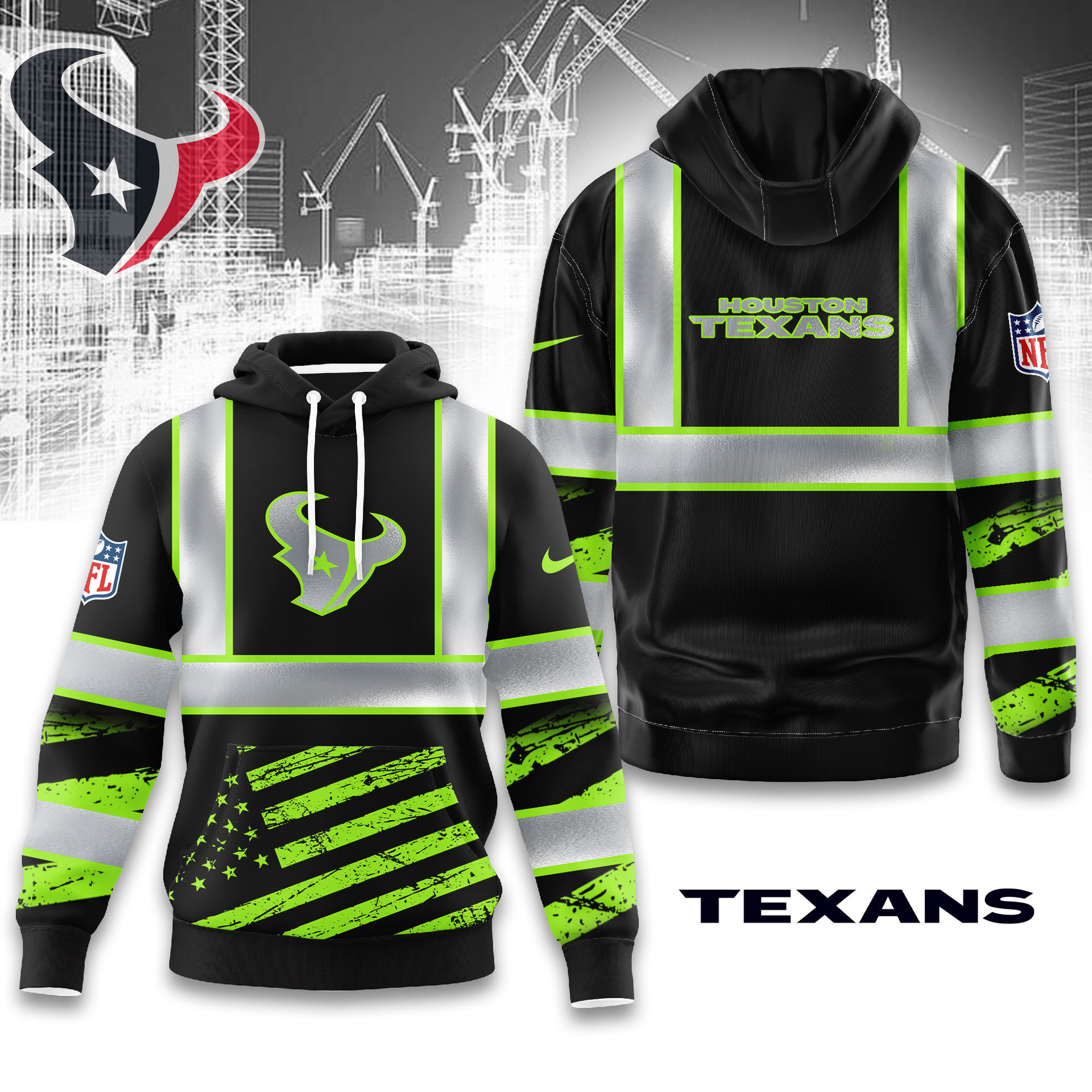Houston Texans | Premium NFL Safety Hi-Vis Hoodie MM