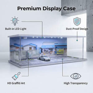 1:64 Scale Urban Graffiti Parking Diorama Display Case – Street Style Scene for Diecast Cars