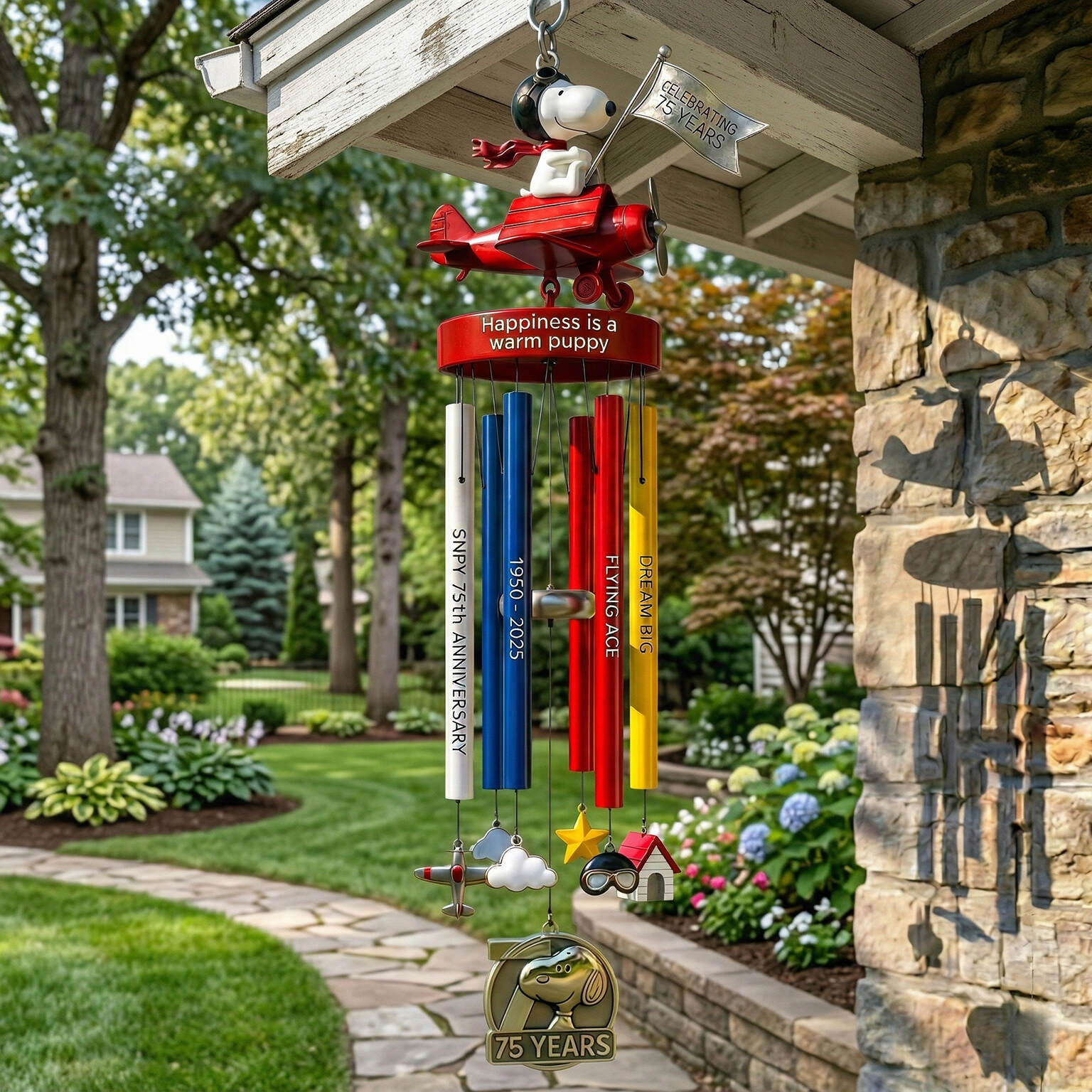🐶Snoopy 75th Anniversary Flying Ace Peanuts Wind Chime